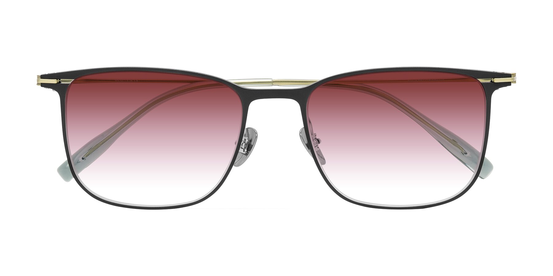 Folded Front of Moua in Black/Green with Garnet Gradient Lenses