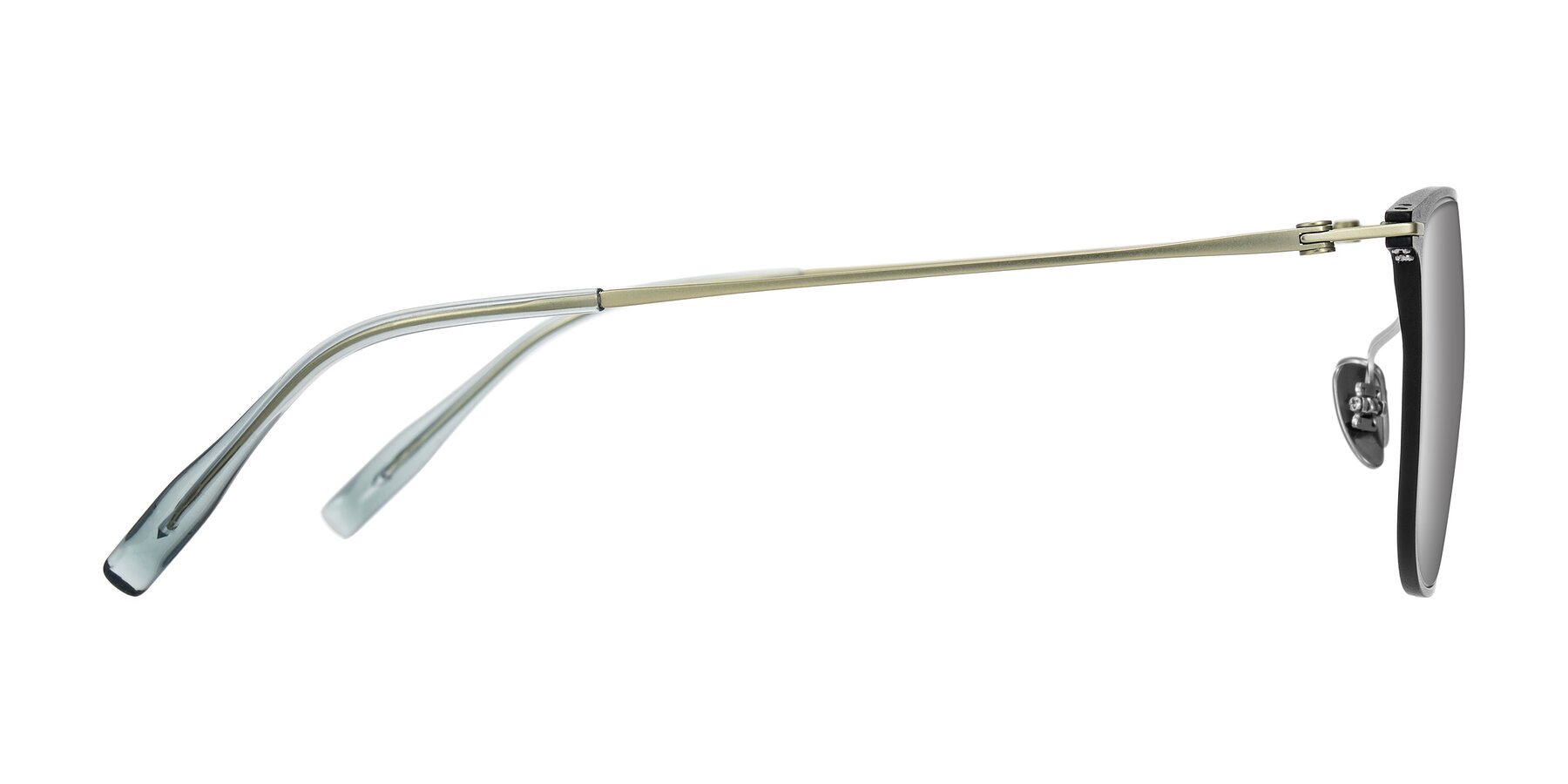 Side of Moua in Black/Green with Silver Mirrored Lenses