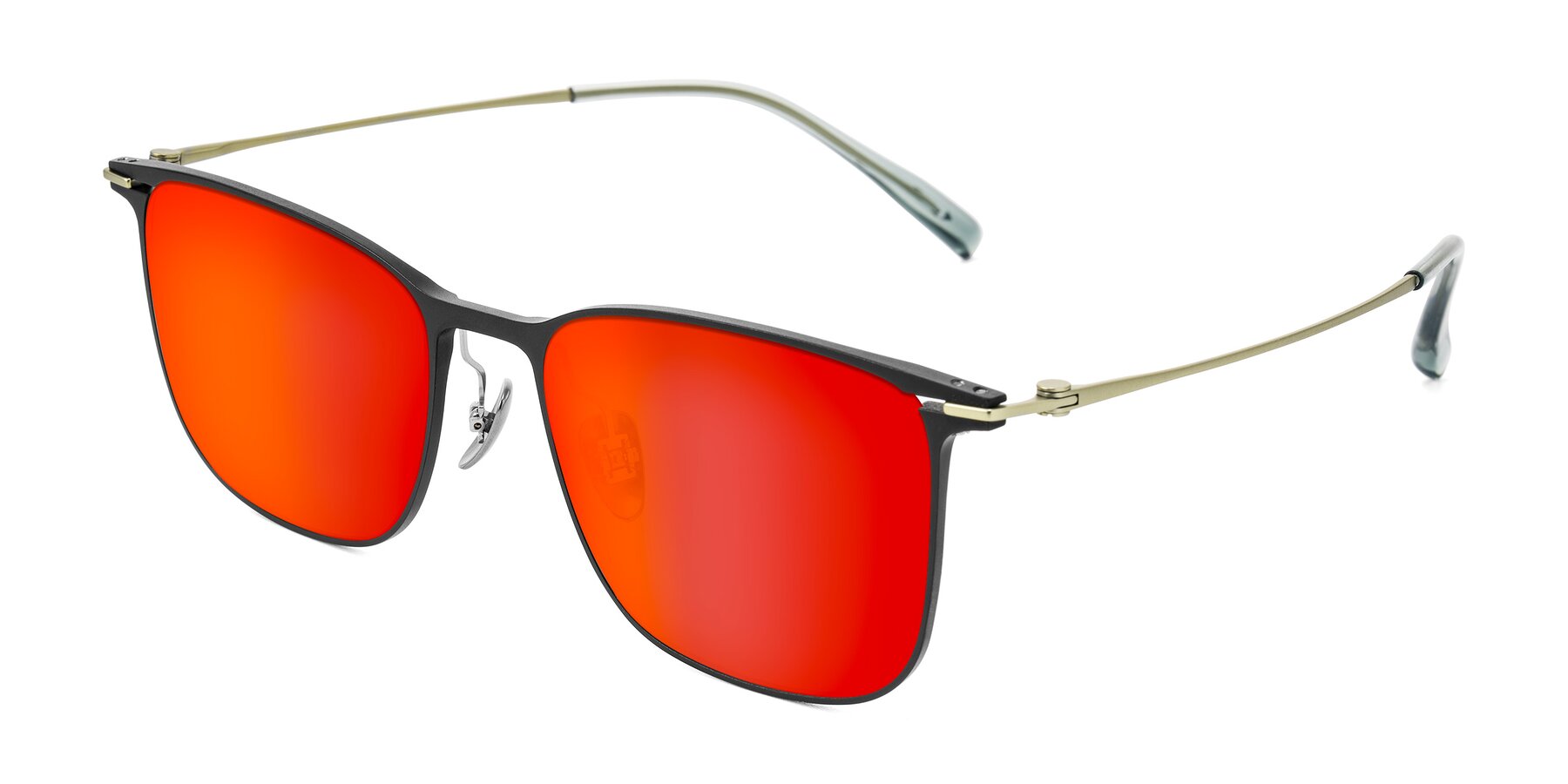 Angle of Moua in Black/Green with Red Gold Mirrored Lenses