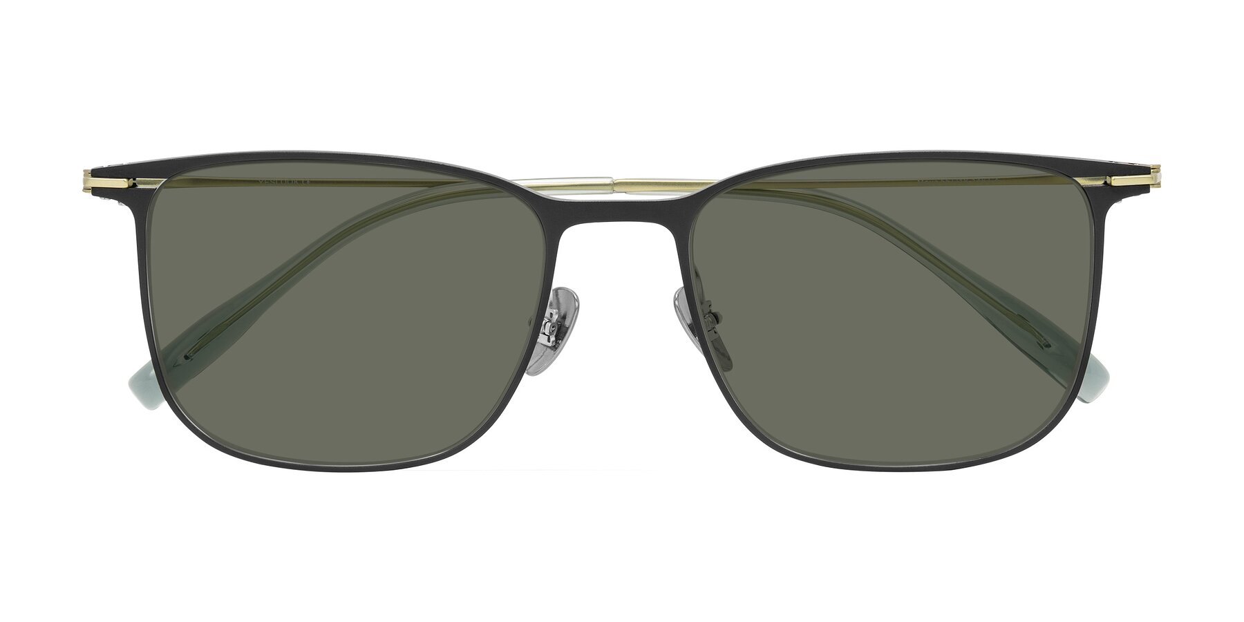 Folded Front of Moua in Black/Green with Gray Polarized Lenses