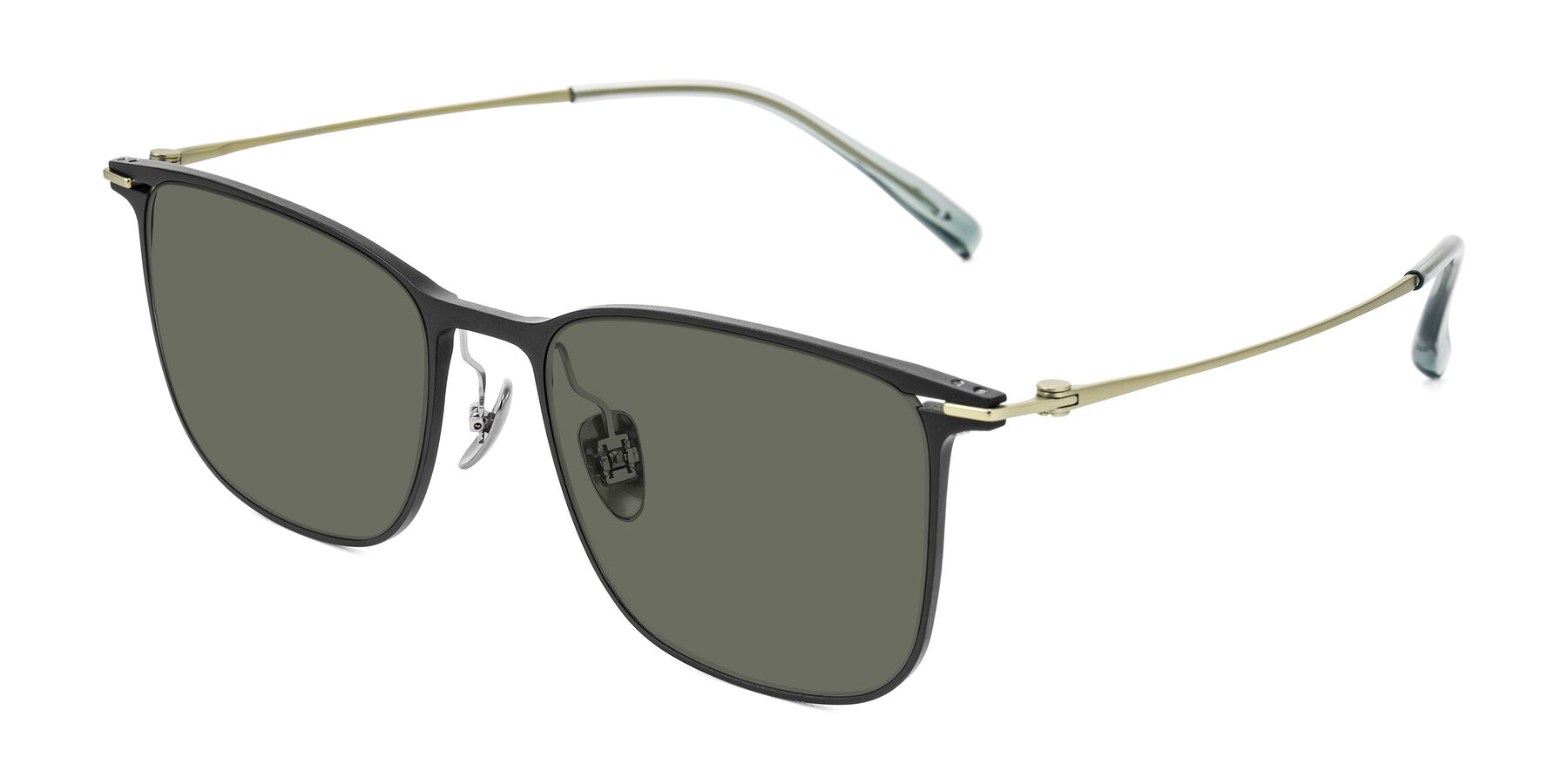 Angle of Moua in Black/Green with Gray Polarized Lenses