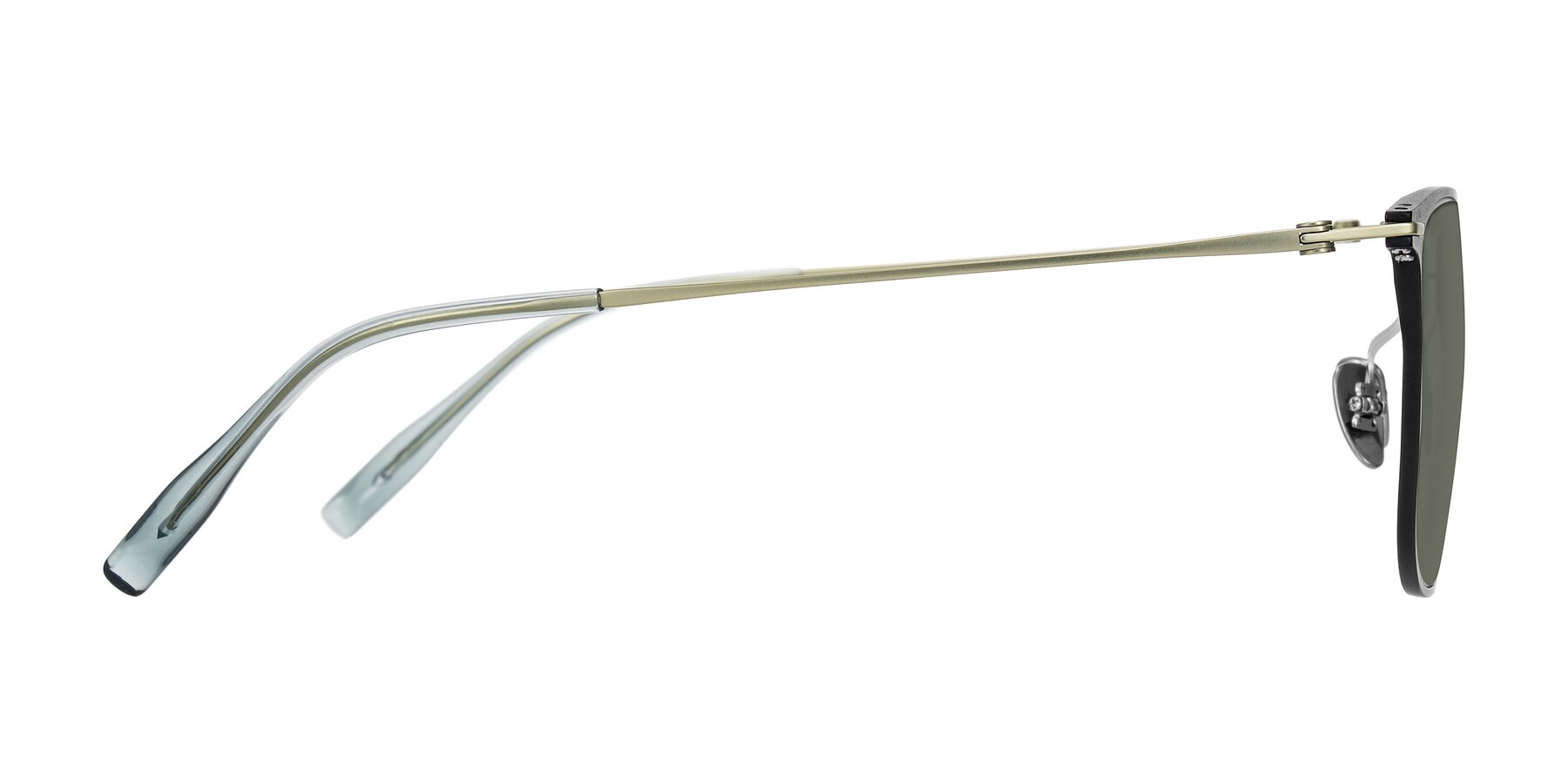 Side of Moua in Black/Green with Gray Polarized Lenses