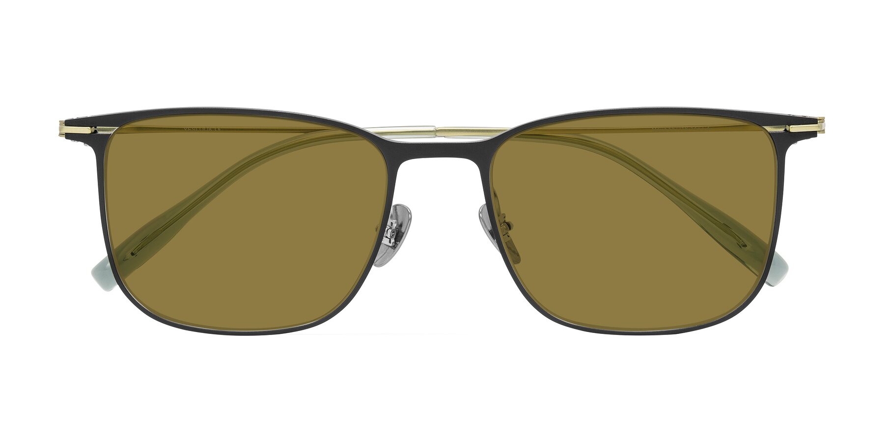 Folded Front of Moua in Black/Green with Brown Polarized Lenses