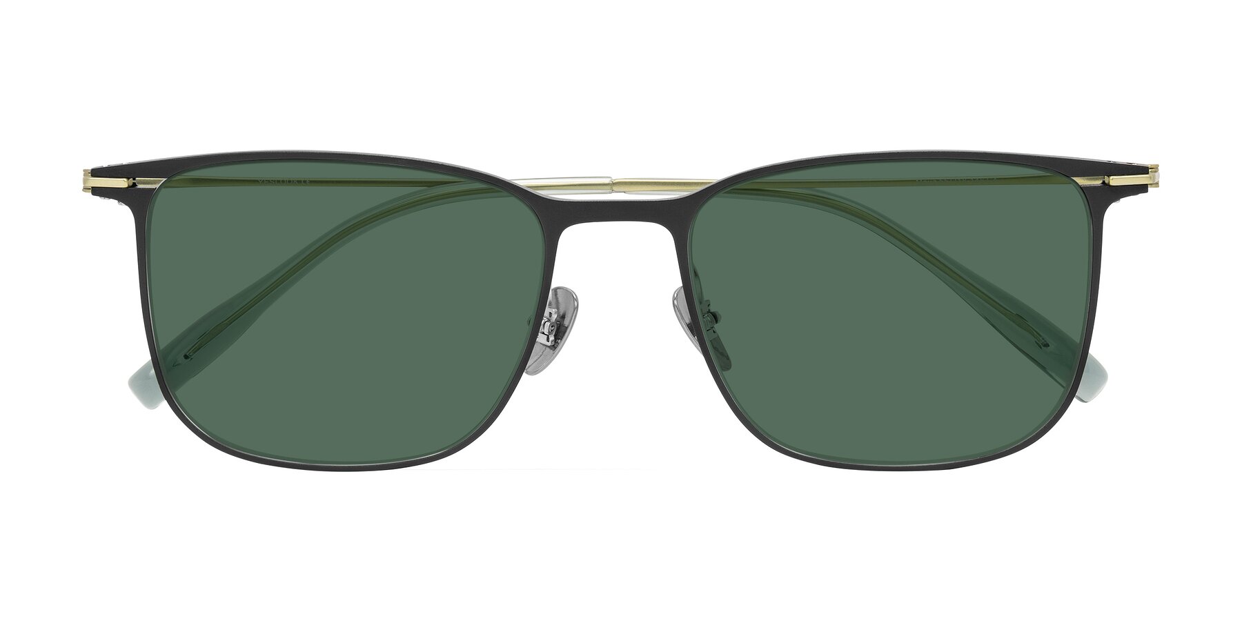 Folded Front of Moua in Black/Green with Green Polarized Lenses