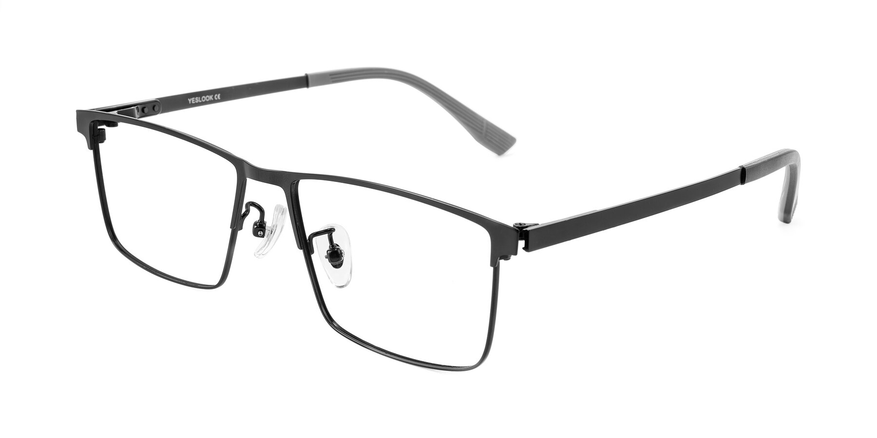 Angle of Leeth in Black with Clear Eyeglass Lenses