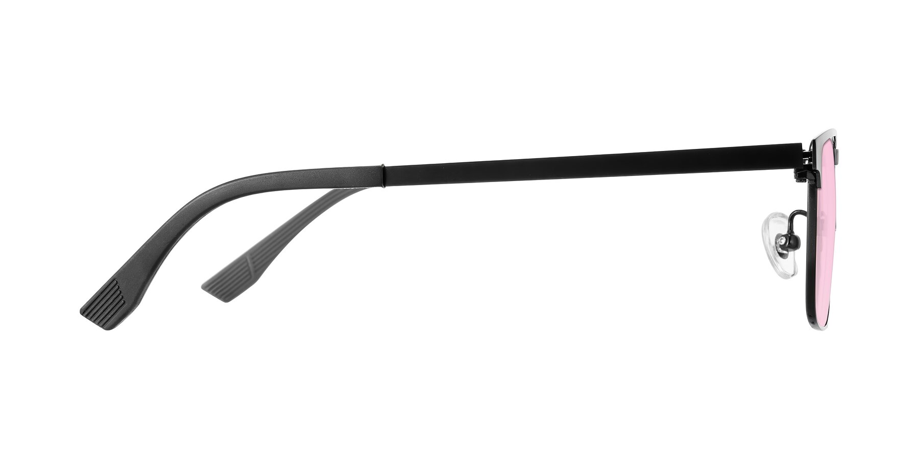 Side of Leeth in Black with Light Pink Tinted Lenses