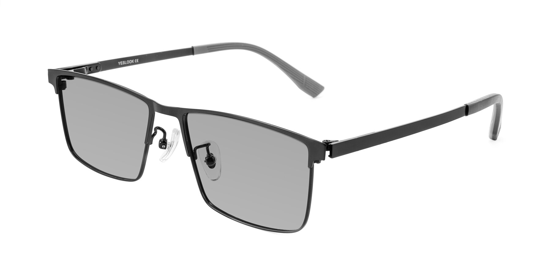 Angle of Leeth in Black with Light Gray Tinted Lenses