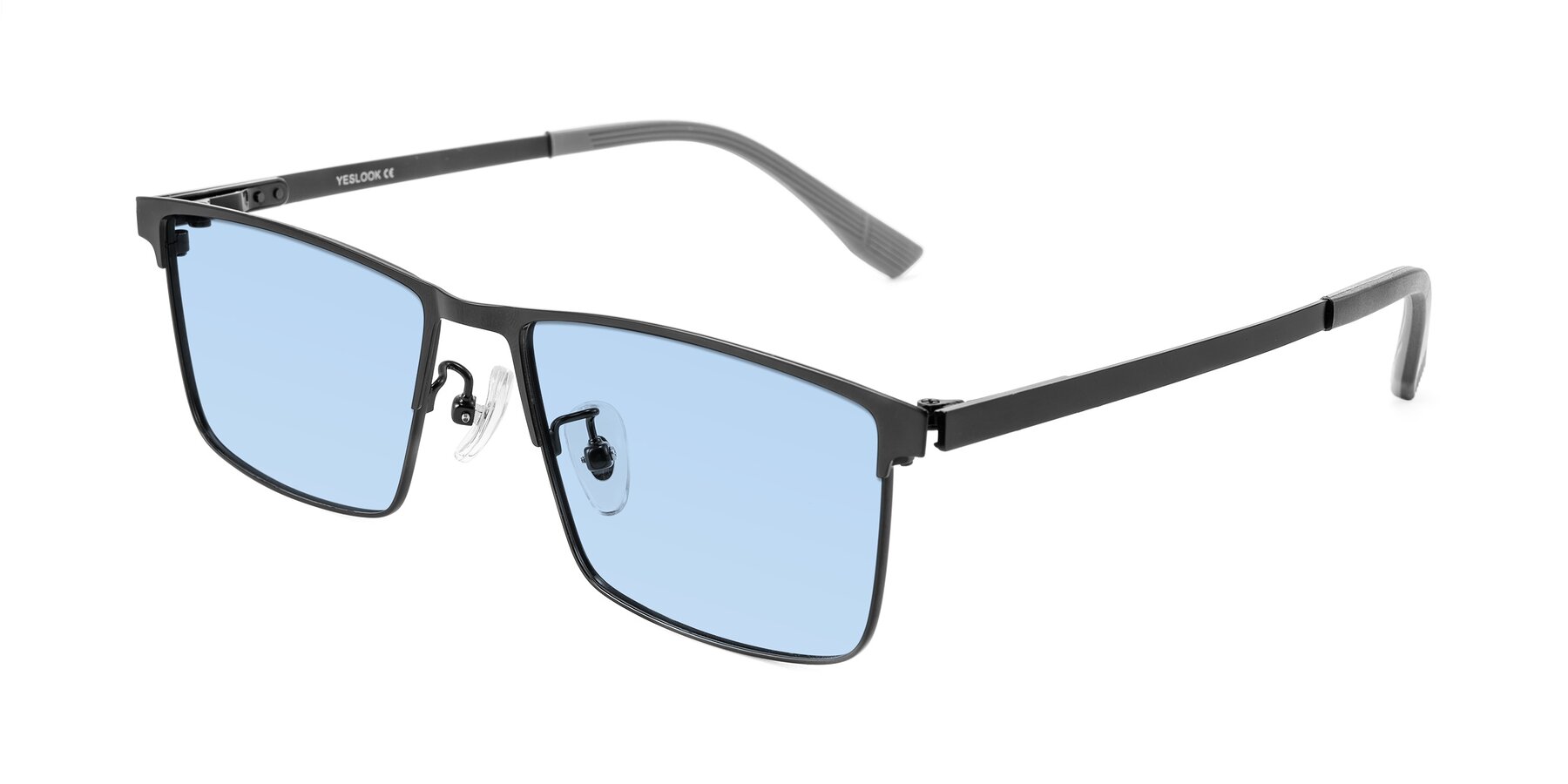 Angle of Leeth in Black with Light Blue Tinted Lenses