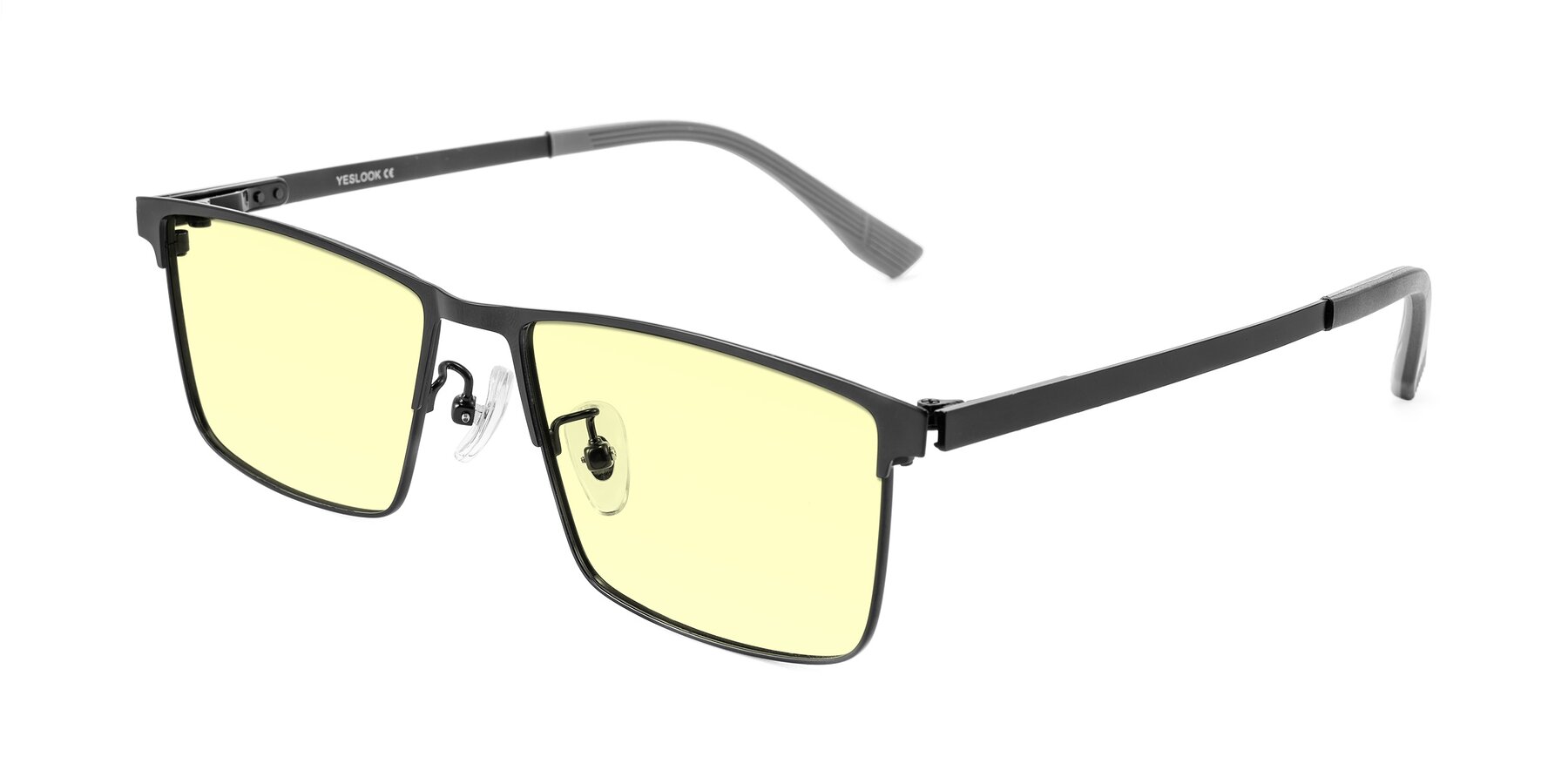 Angle of Leeth in Black with Light Yellow Tinted Lenses