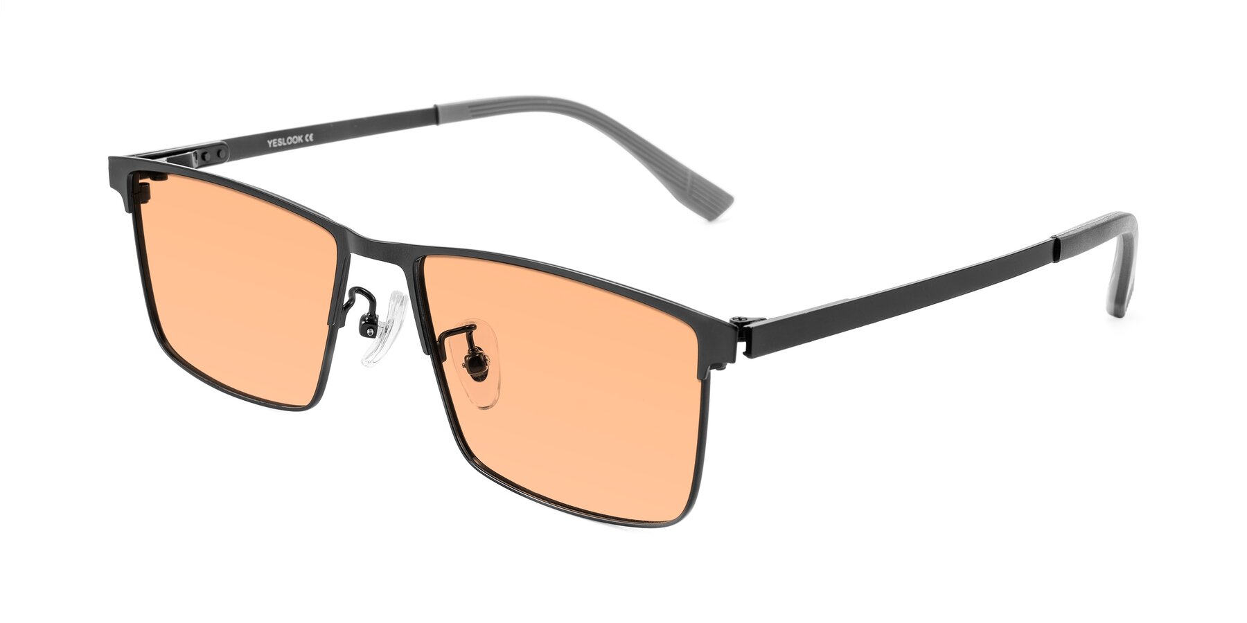 Angle of Leeth in Black with Light Orange Tinted Lenses