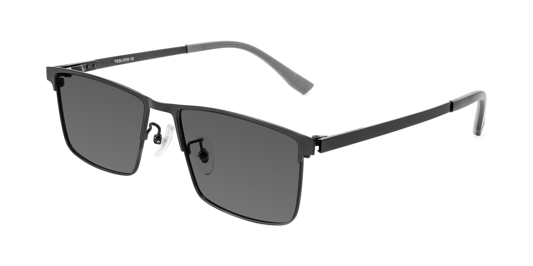Angle of Leeth in Black with Medium Gray Tinted Lenses