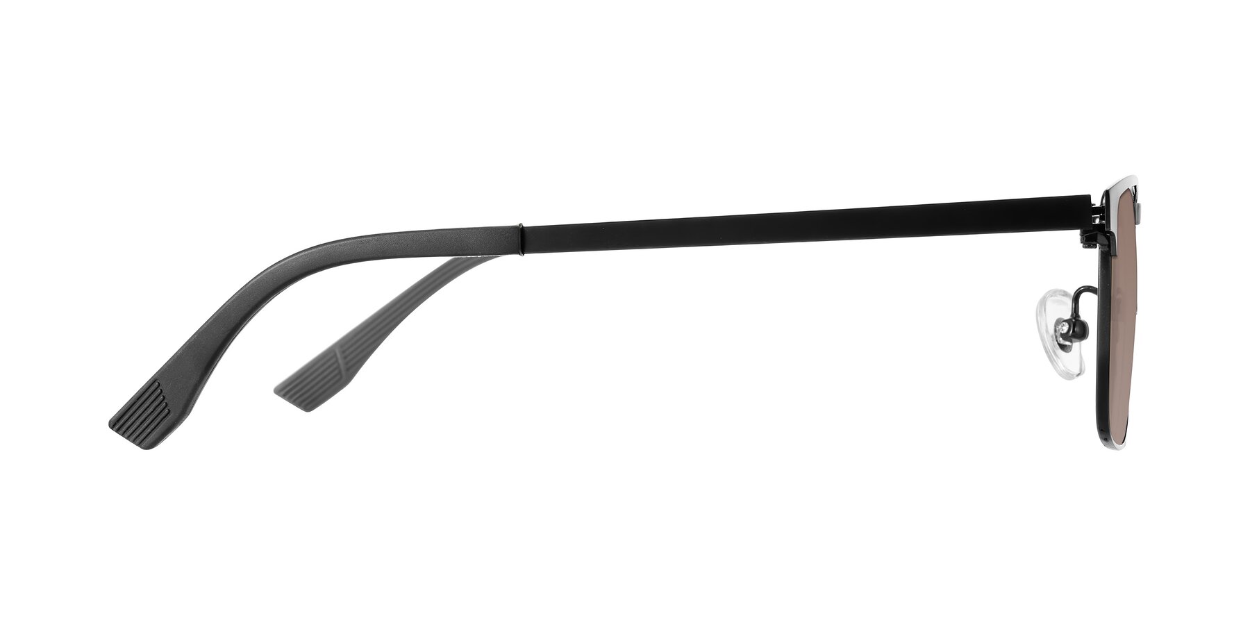 Side of Leeth in Black with Medium Brown Tinted Lenses