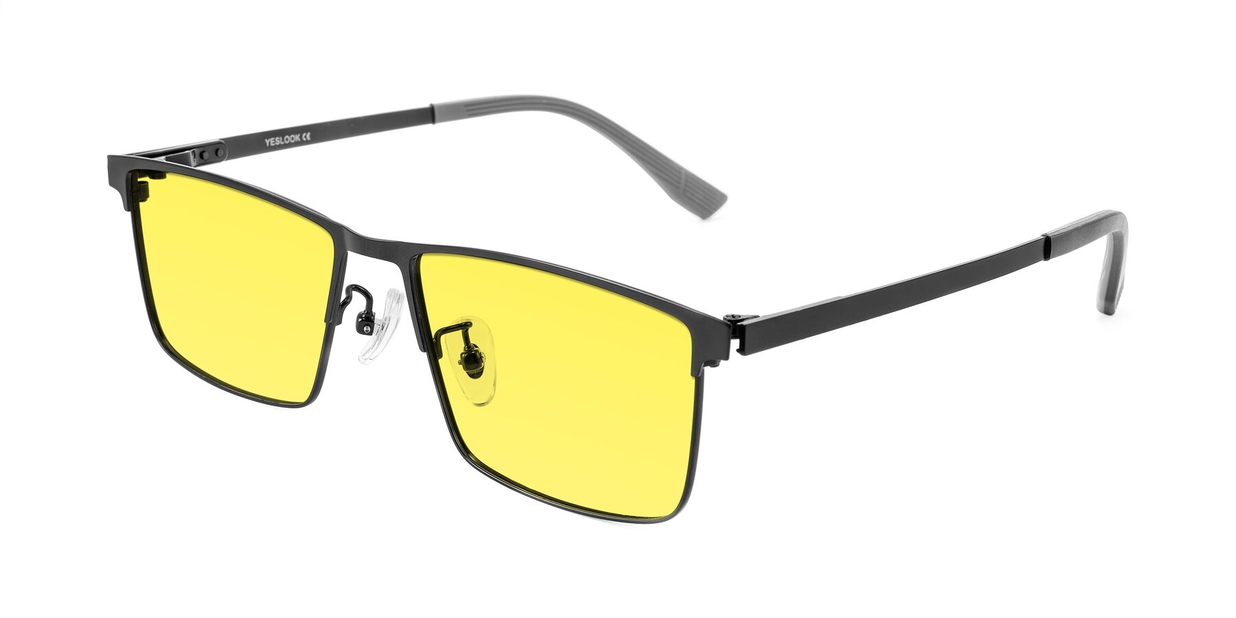 Angle of Leeth in Black with Medium Yellow Tinted Lenses