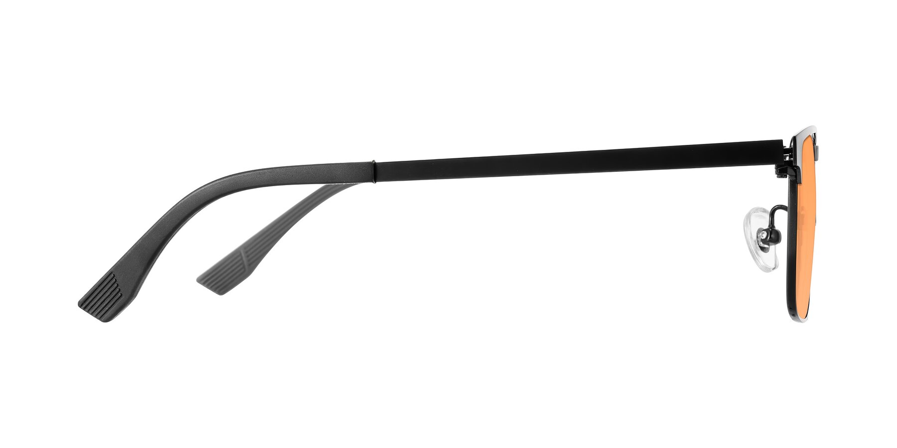 Side of Leeth in Black with Medium Orange Tinted Lenses