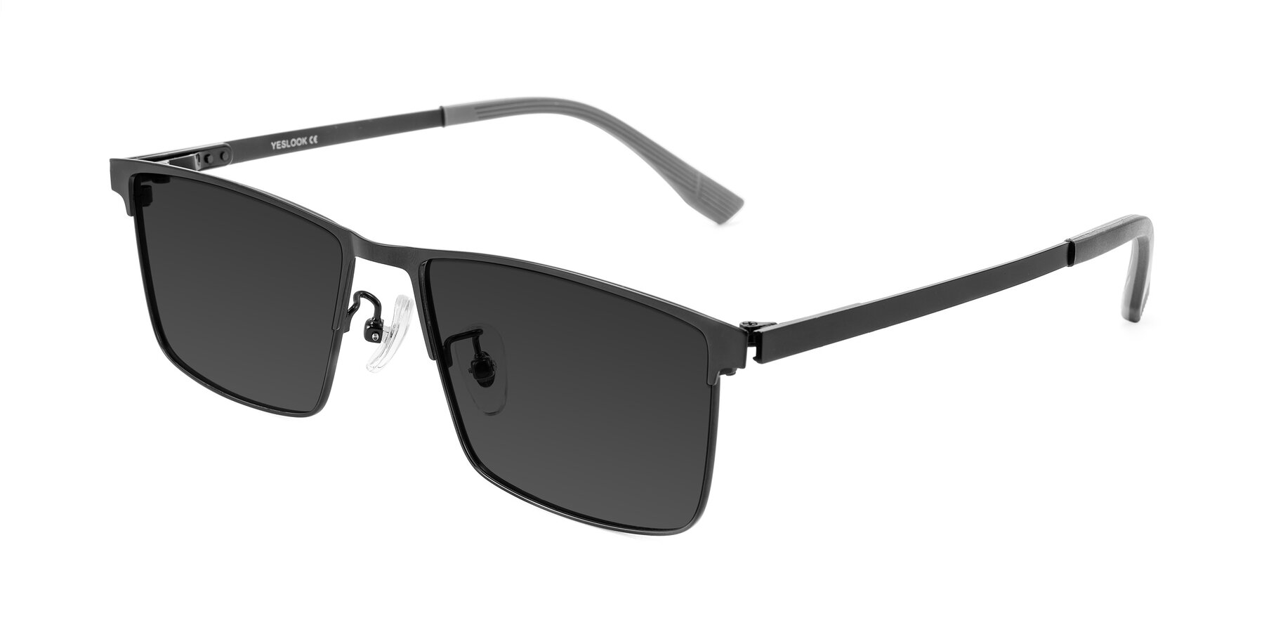 Angle of Leeth in Black with Gray Tinted Lenses