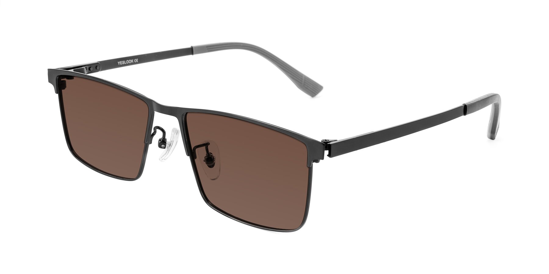 Angle of Leeth in Black with Brown Tinted Lenses