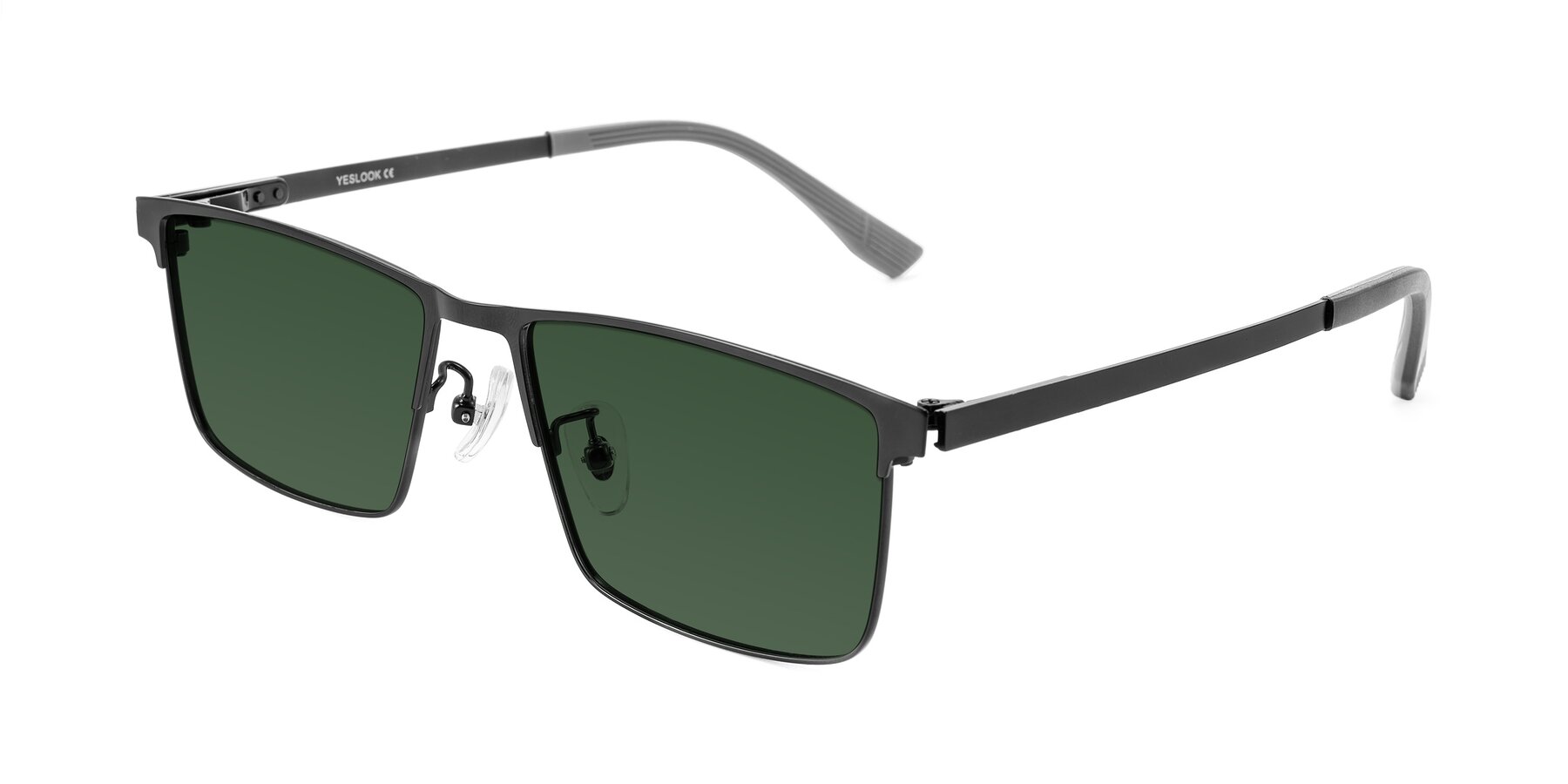 Angle of Leeth in Black with Green Tinted Lenses