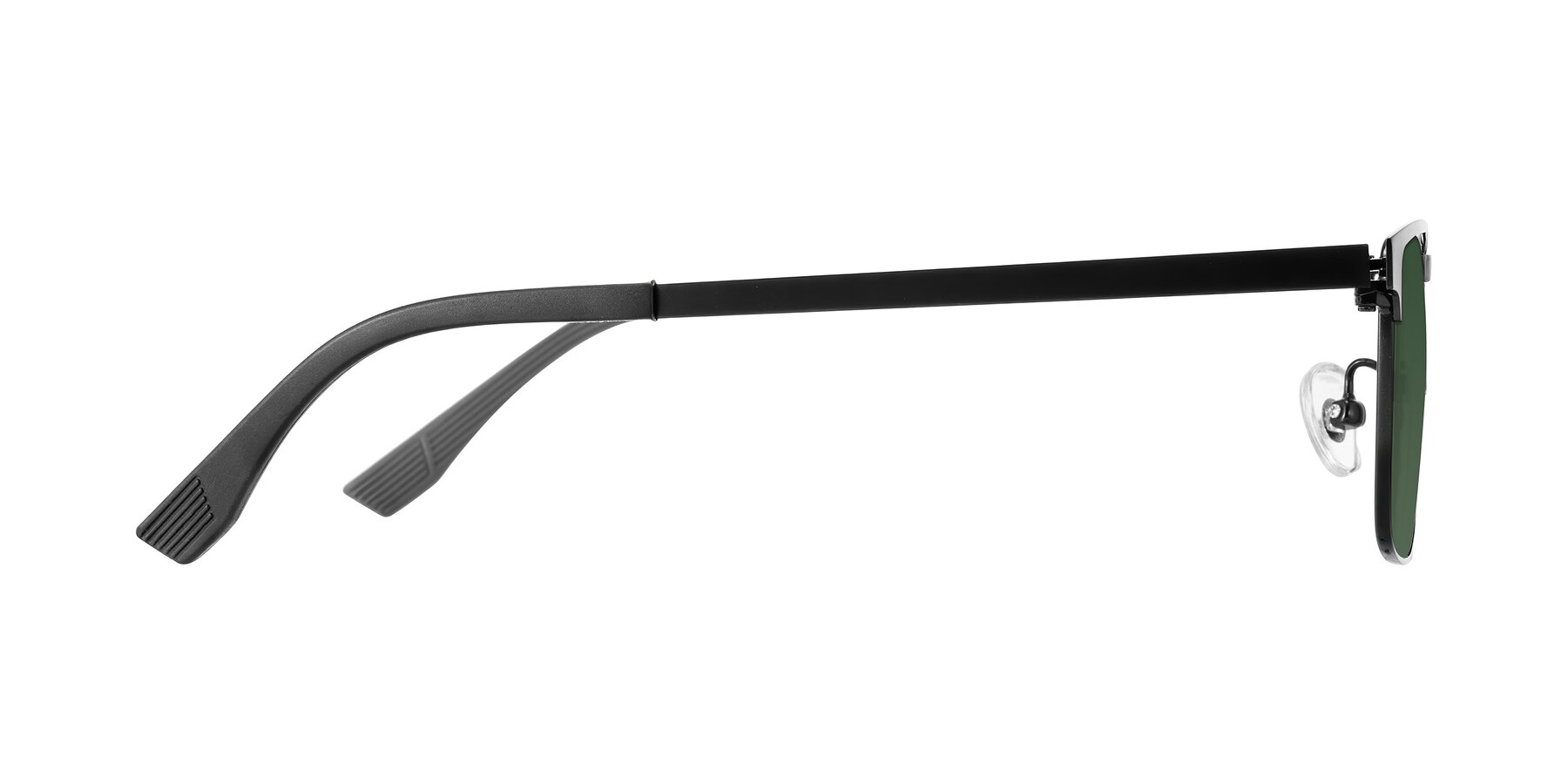 Side of Leeth in Black with Green Tinted Lenses