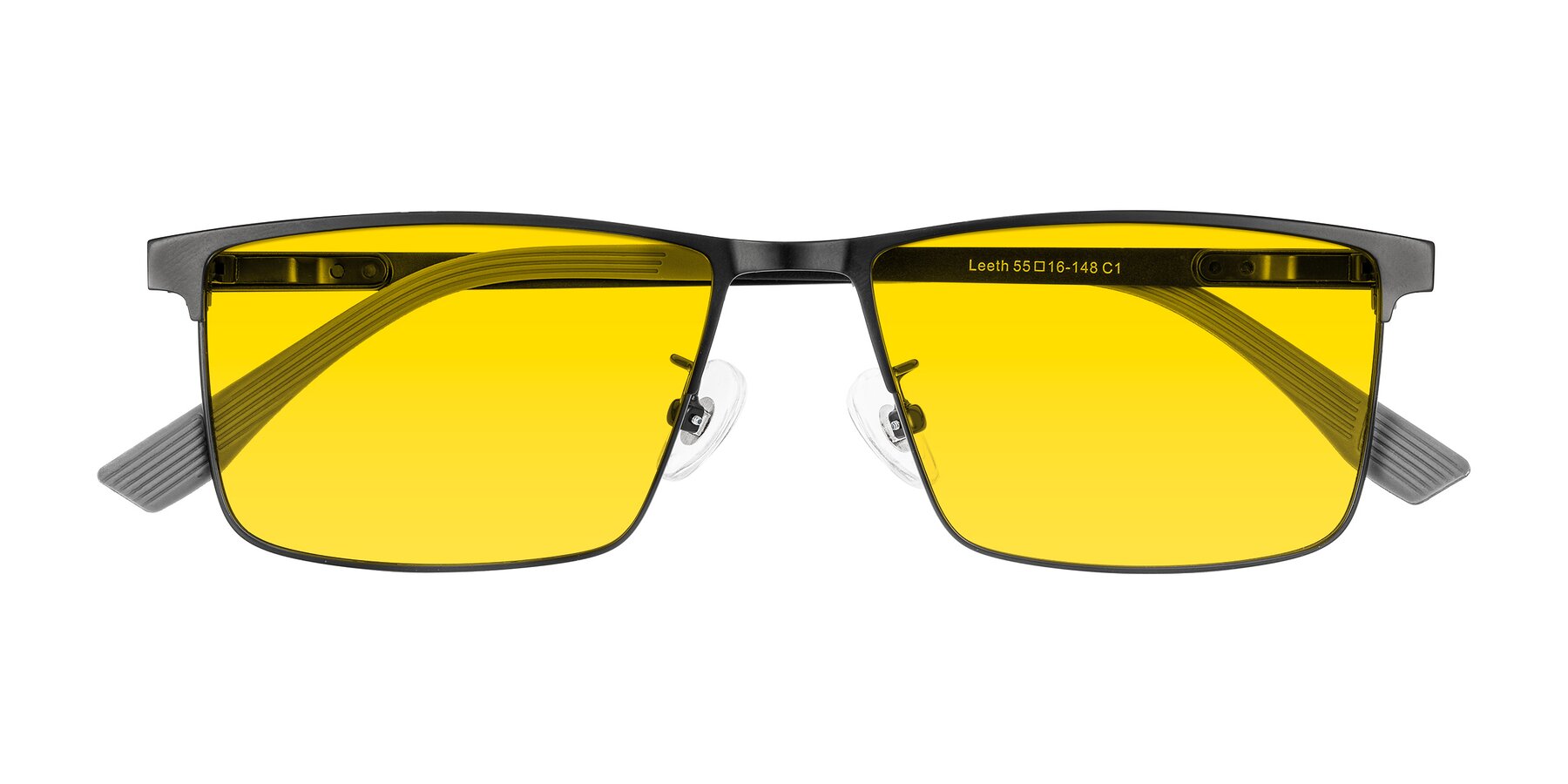 Folded Front of Leeth in Black with Yellow Tinted Lenses