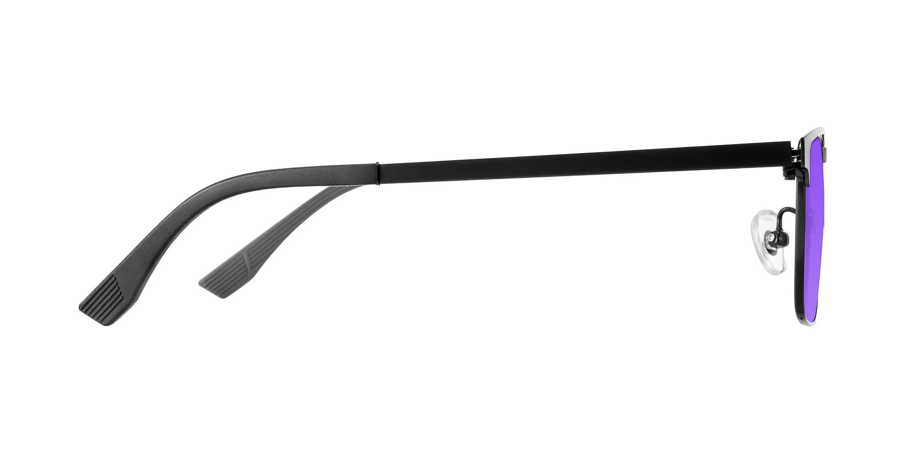 Side of Leeth in Black with Purple Tinted Lenses