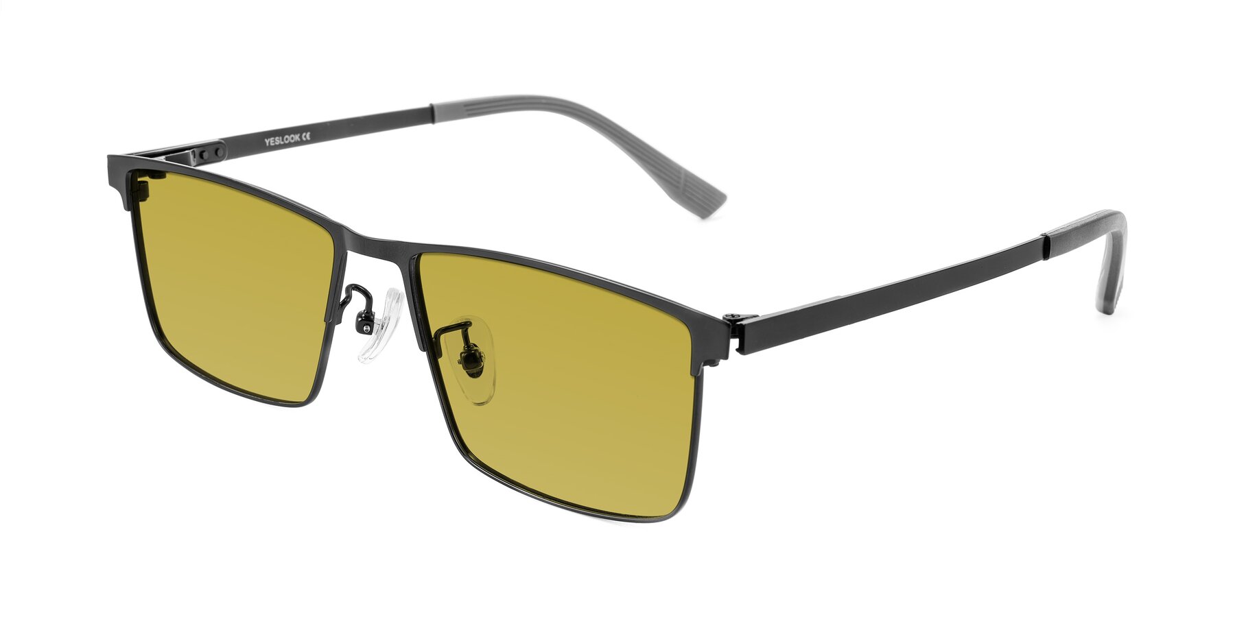 Angle of Leeth in Black with Champagne Tinted Lenses