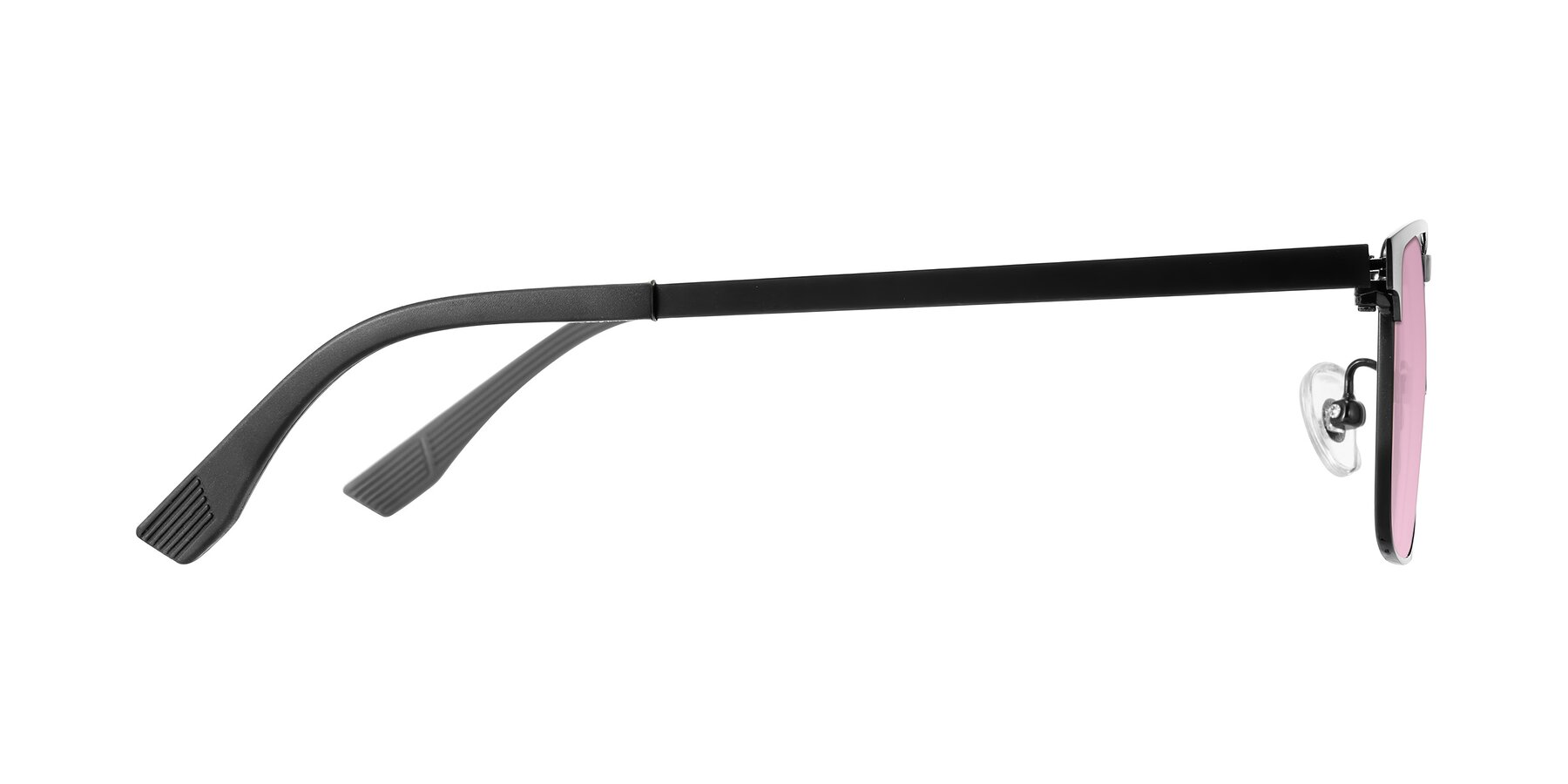 Side of Leeth in Black with Light Wine Tinted Lenses