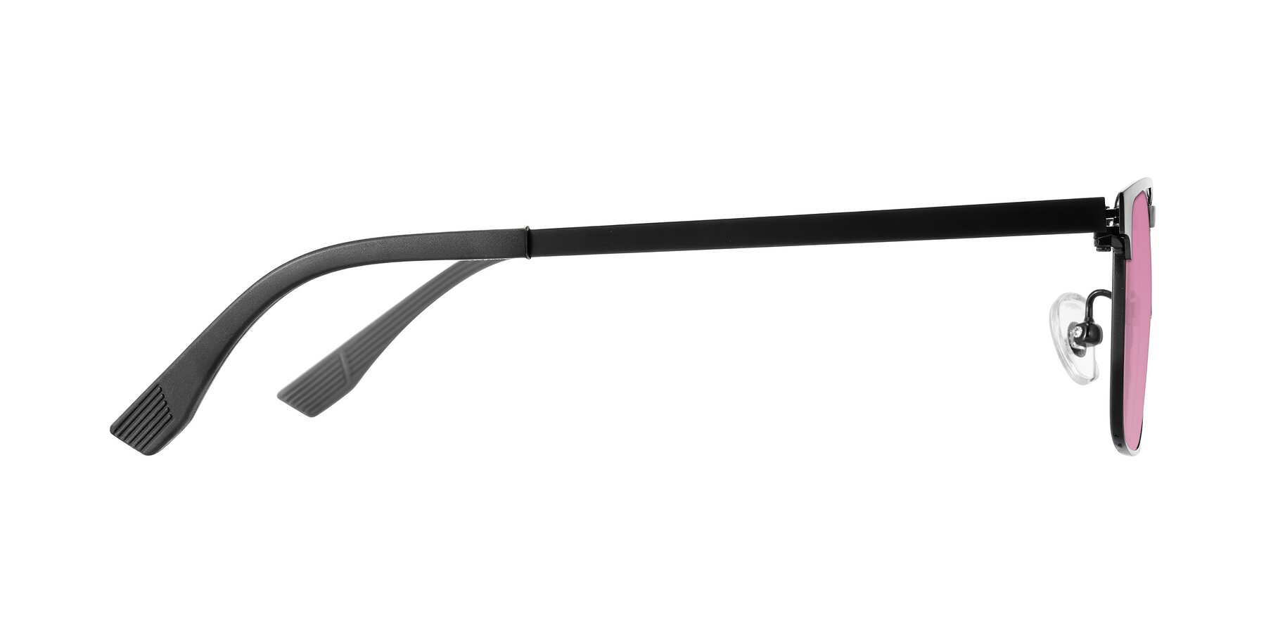 Side of Leeth in Black with Medium Wine Tinted Lenses