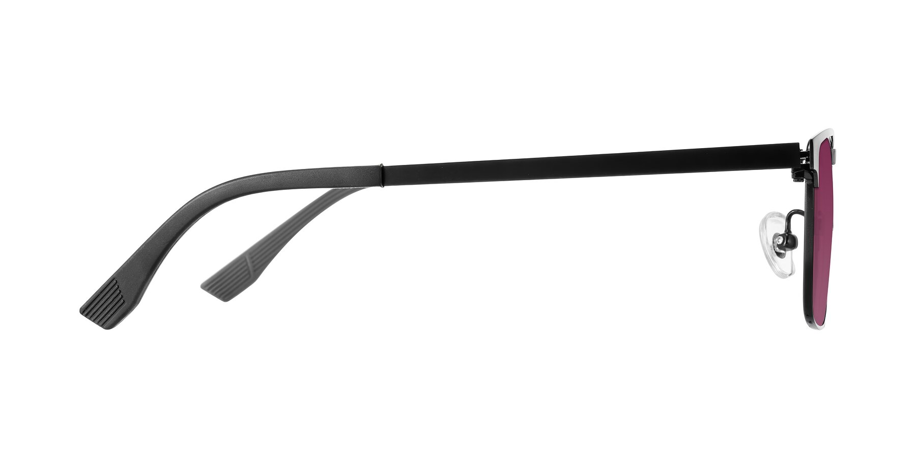 Side of Leeth in Black with Wine Tinted Lenses