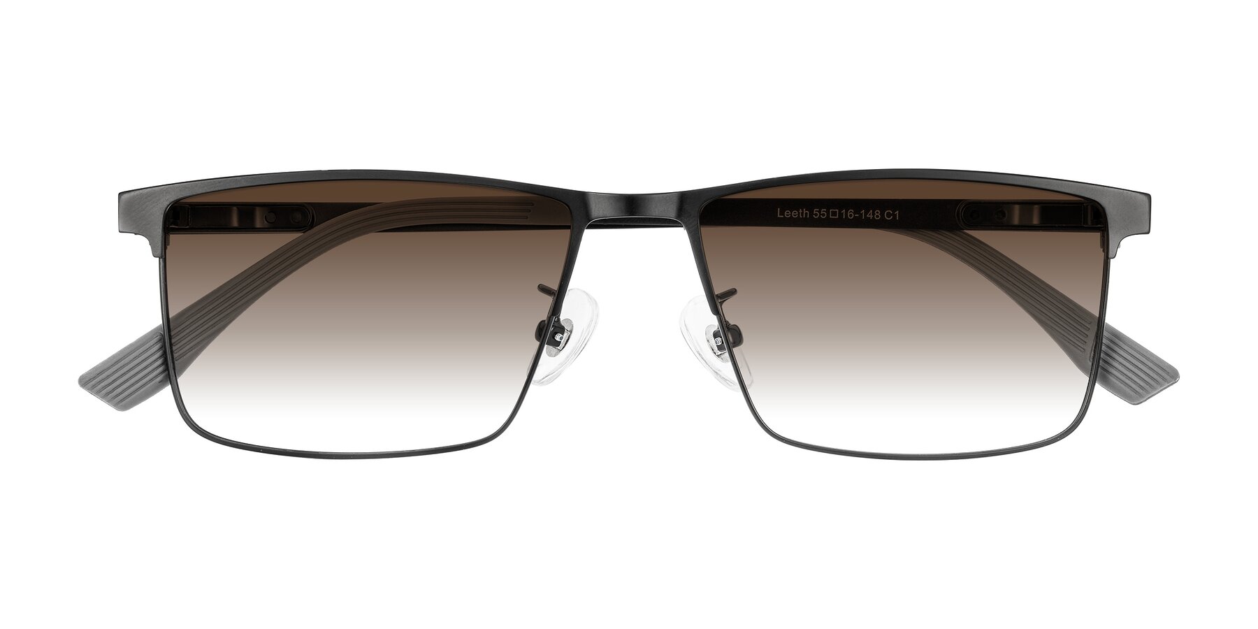 Folded Front of Leeth in Black with Brown Gradient Lenses