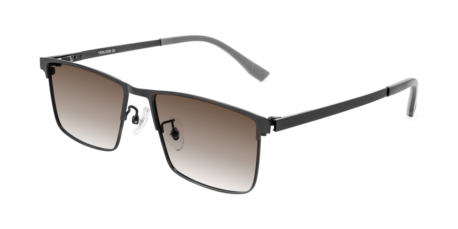 Angle of Leeth in Black with Brown Gradient Lenses