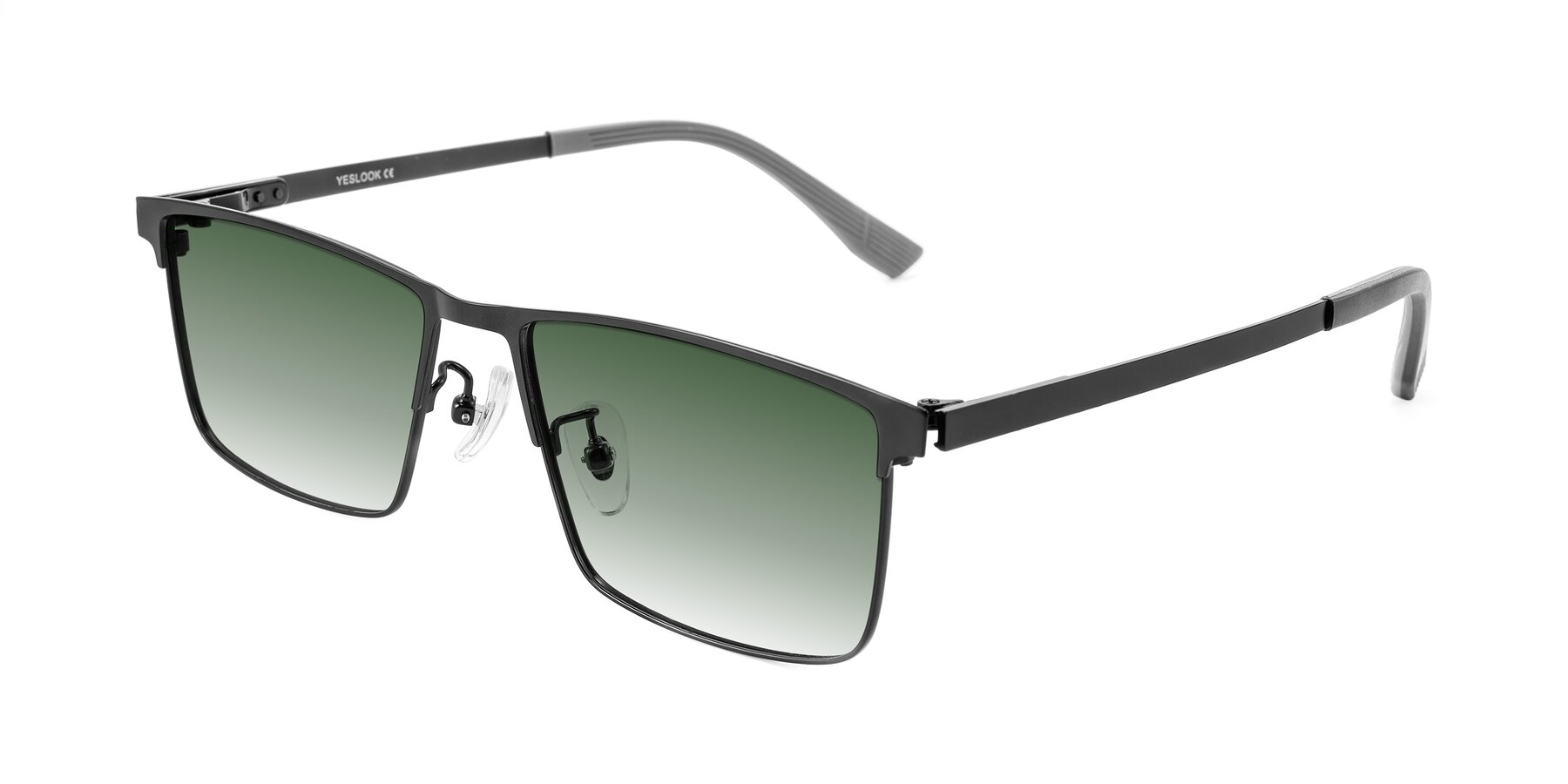 Angle of Leeth in Black with Green Gradient Lenses