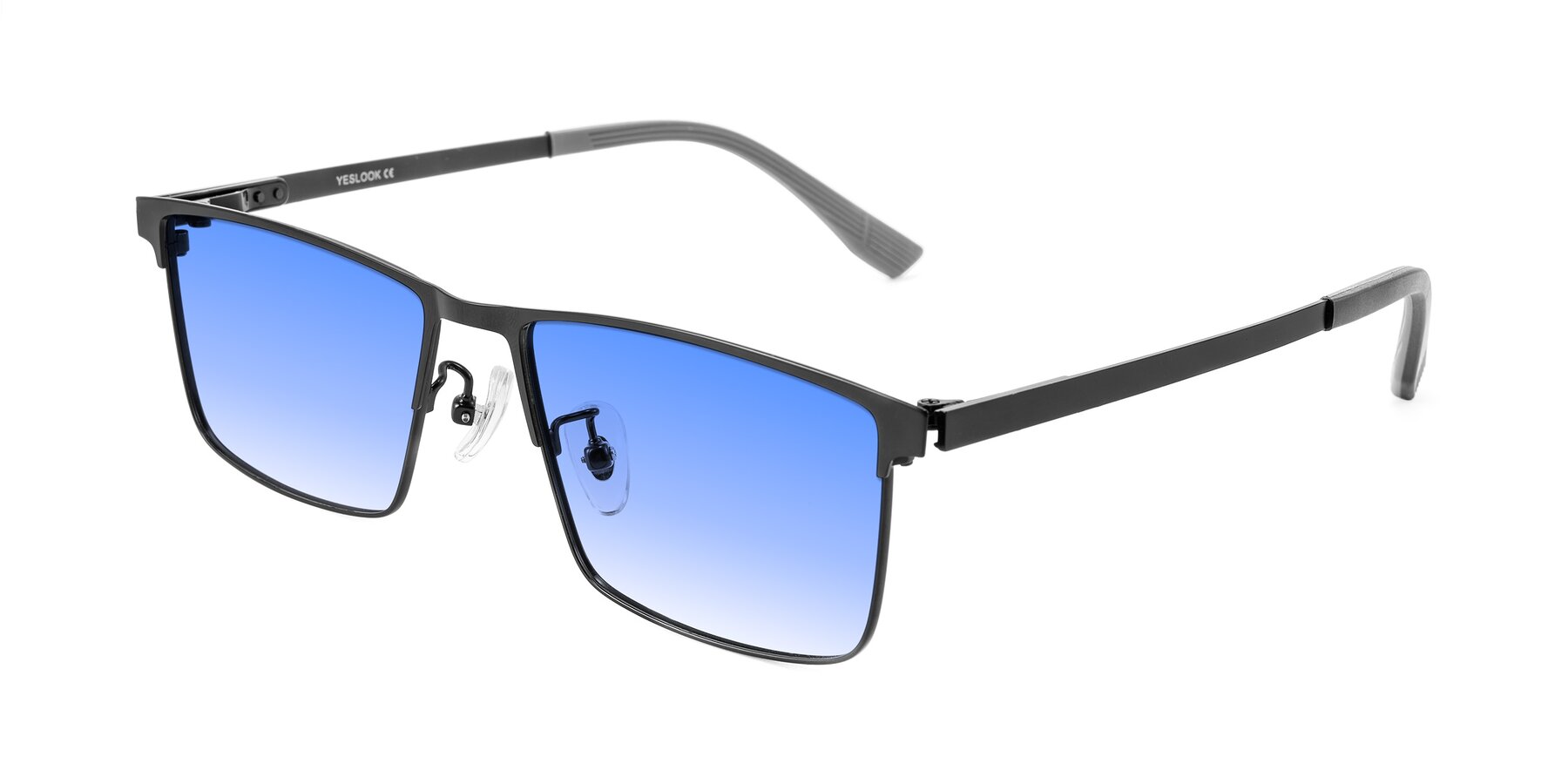 Angle of Leeth in Black with Blue Gradient Lenses