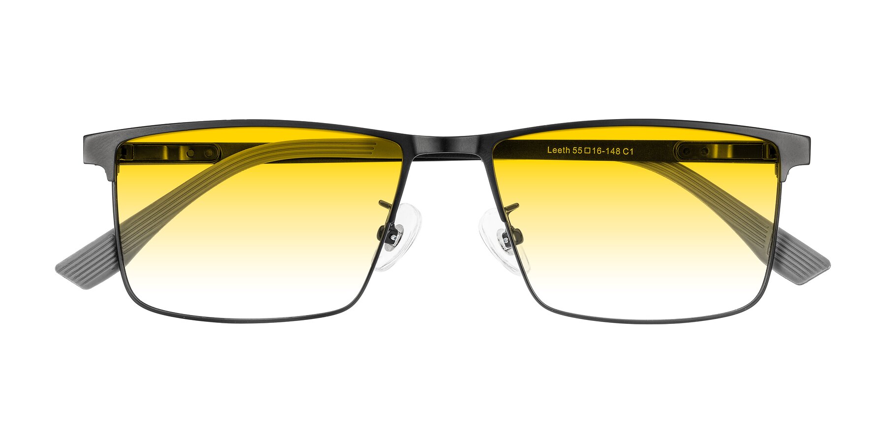 Folded Front of Leeth in Black with Yellow Gradient Lenses