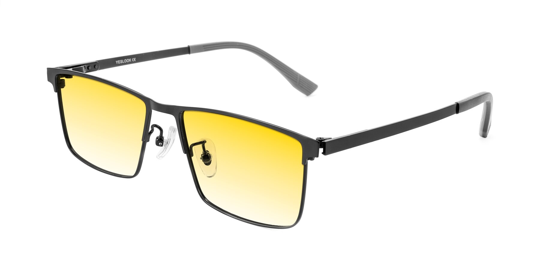 Angle of Leeth in Black with Yellow Gradient Lenses