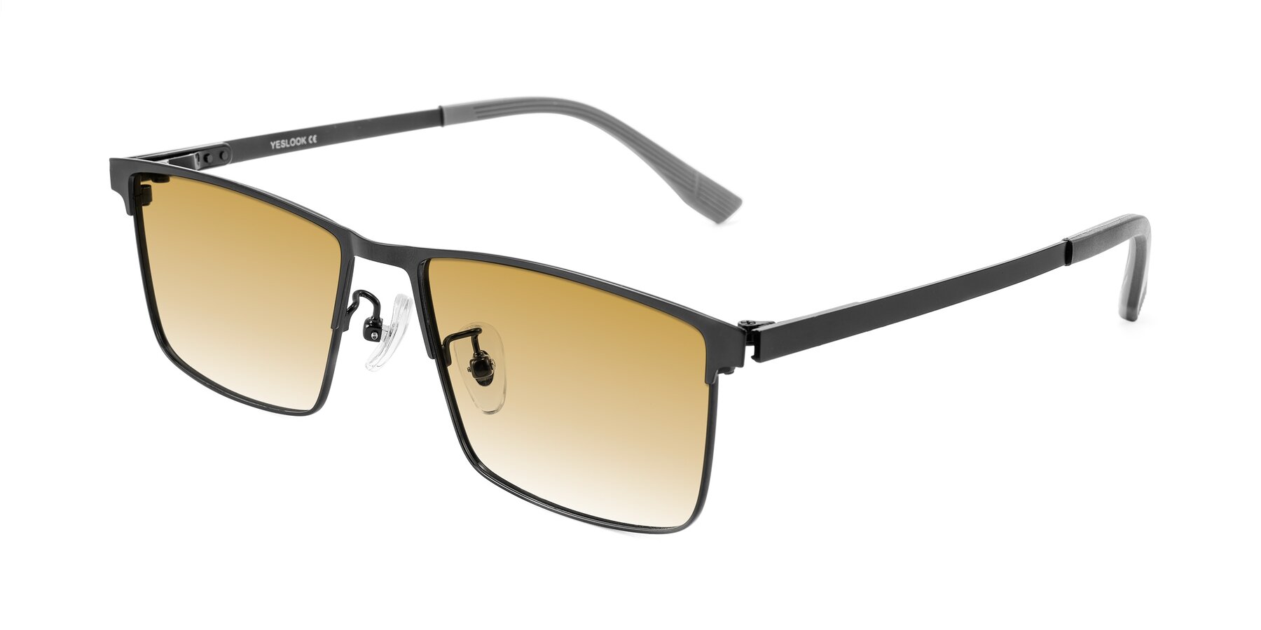 Angle of Leeth in Black with Champagne Gradient Lenses