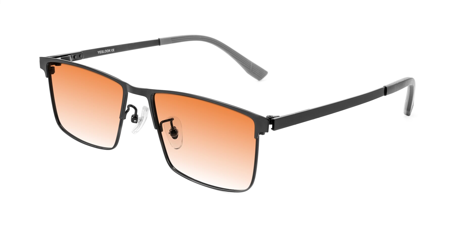 Angle of Leeth in Black with Orange Gradient Lenses