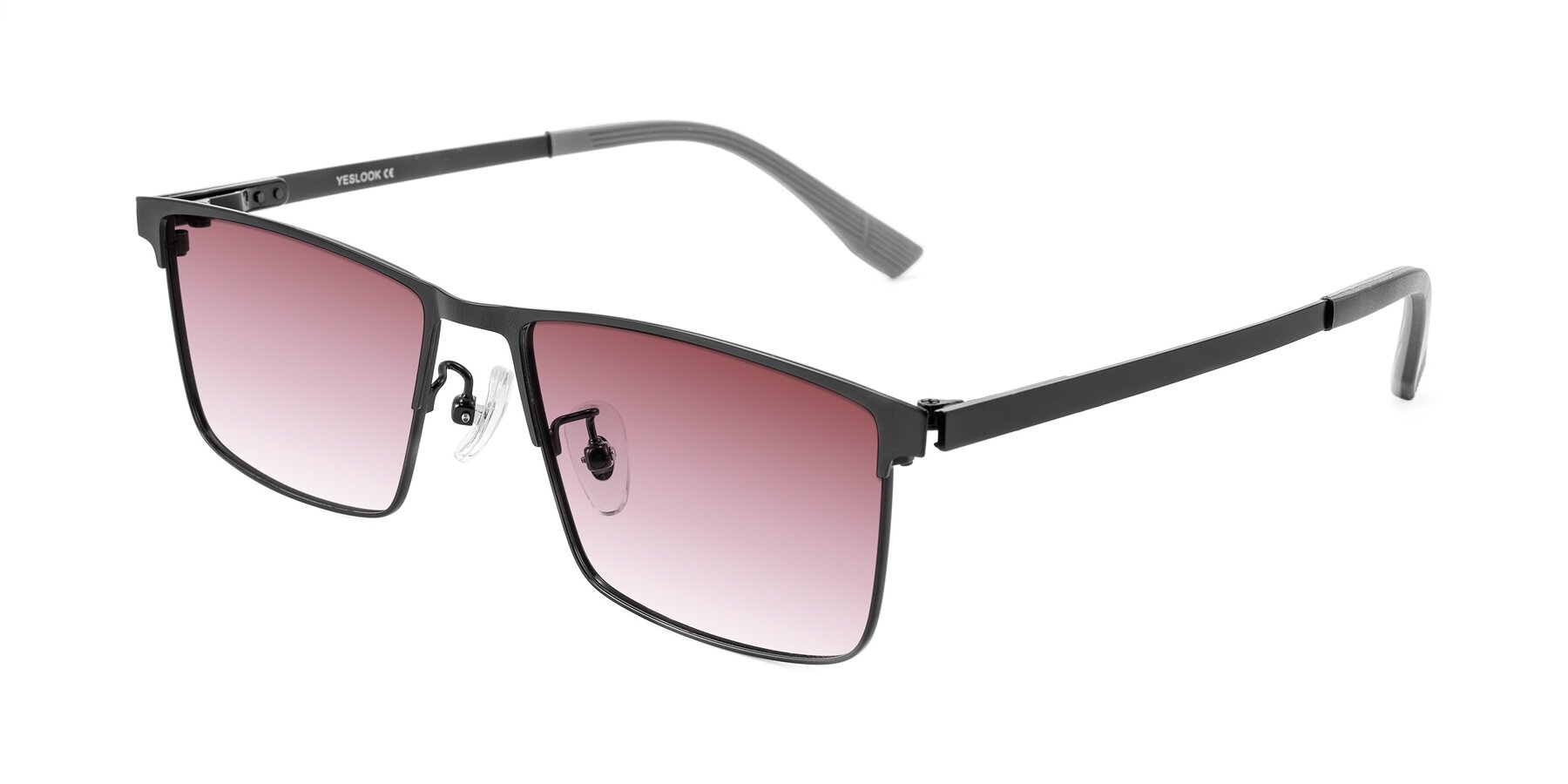 Angle of Leeth in Black with Garnet Gradient Lenses