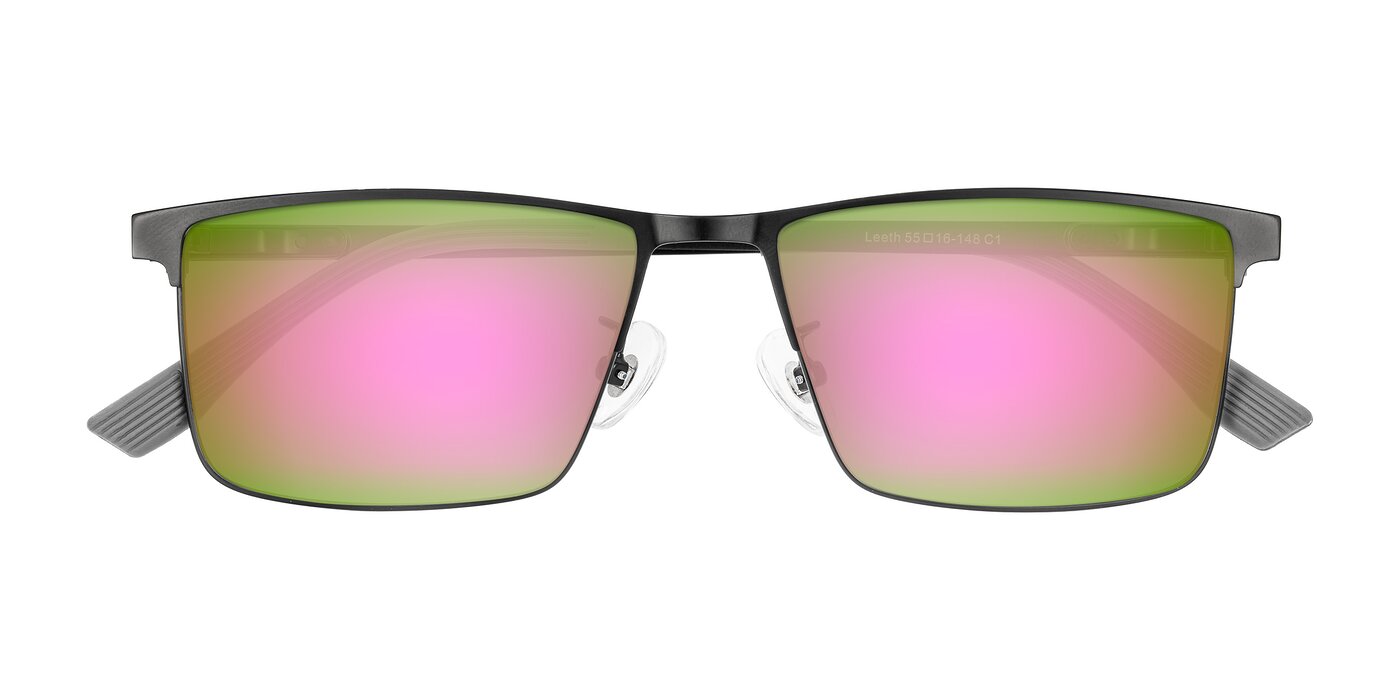 Leeth - Black Flash Mirrored Sunglasses
