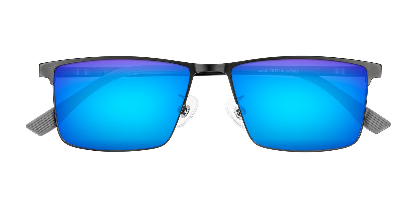 Leeth - Black Flash Mirrored Sunglasses