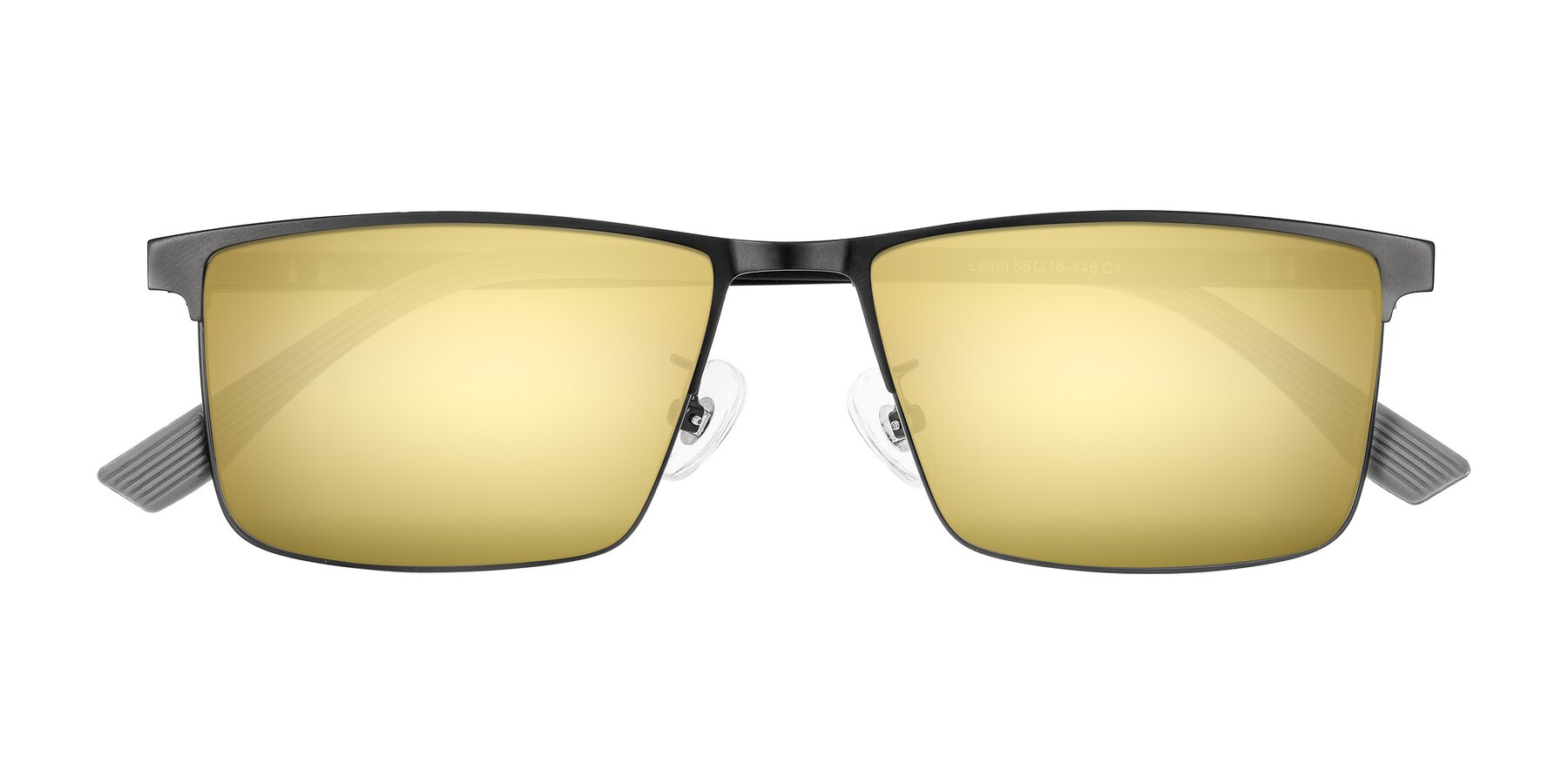 Folded Front of Leeth in Black with Gold Mirrored Lenses