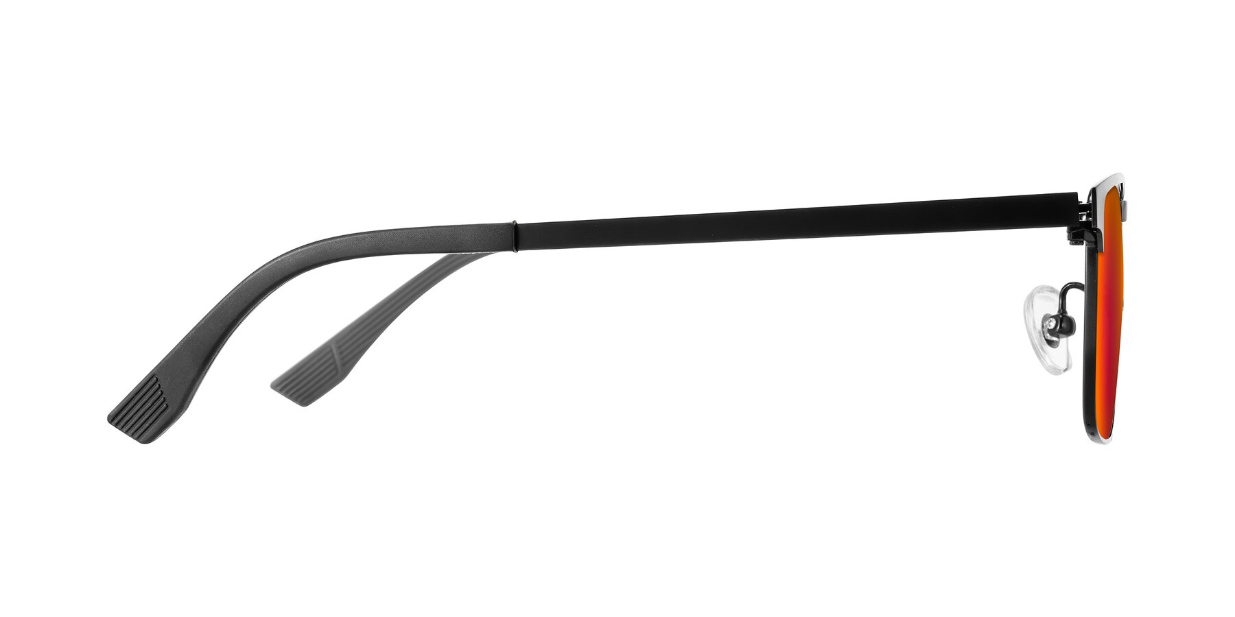 Side of Leeth in Black with Red Gold Mirrored Lenses