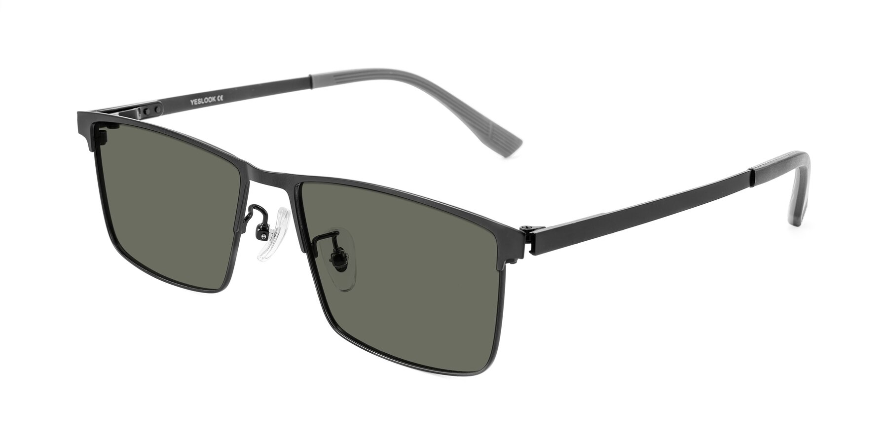 Angle of Leeth in Black with Gray Polarized Lenses