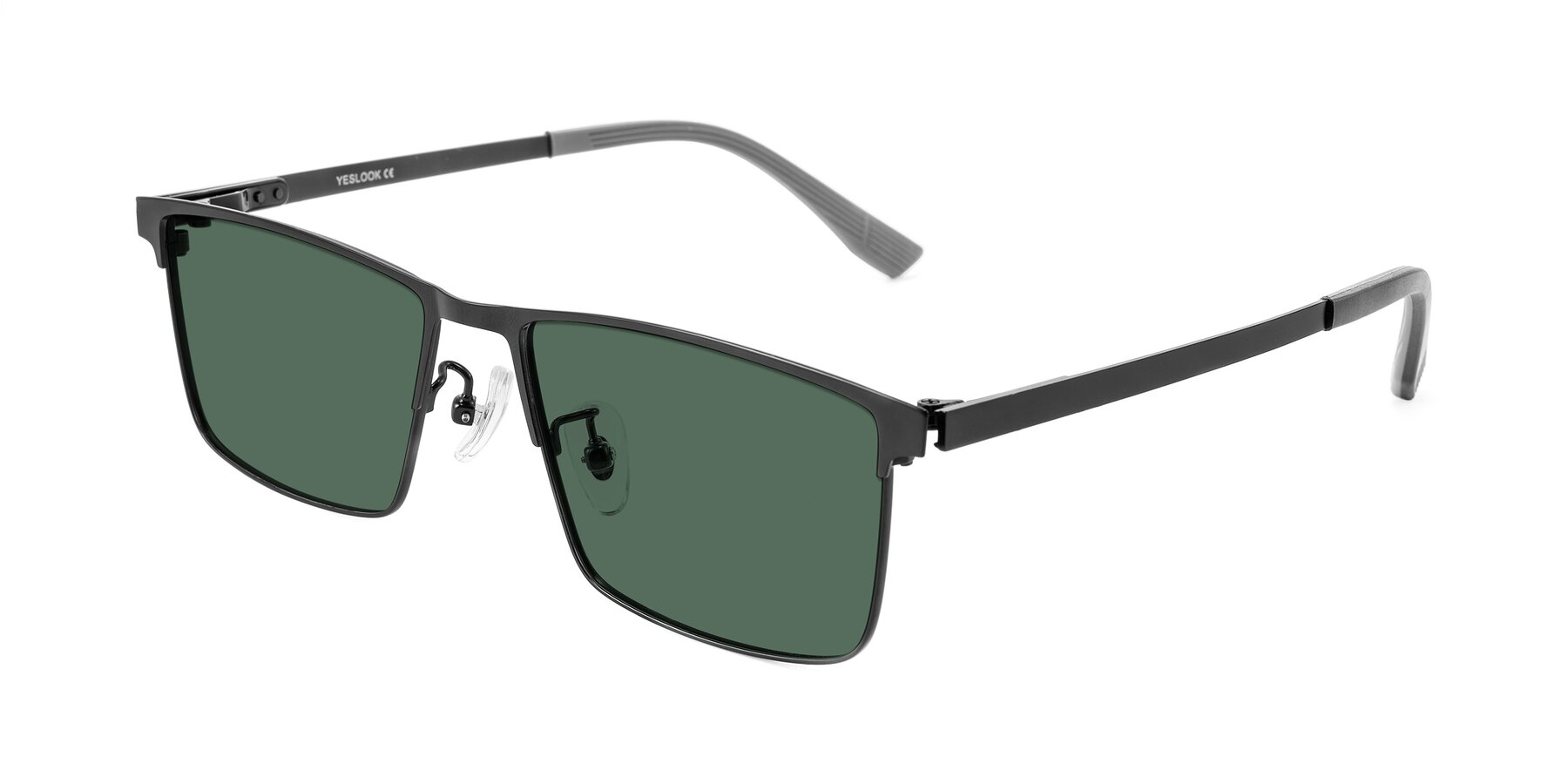 Angle of Leeth in Black with Green Polarized Lenses