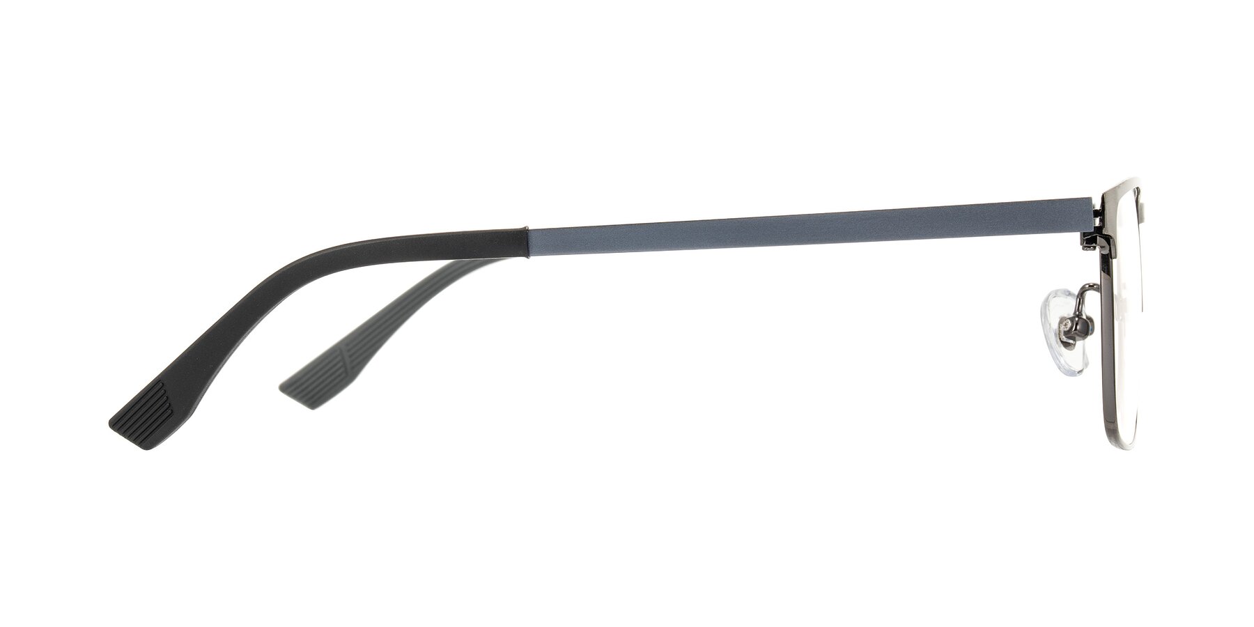 Side of Leeth in Brushed Silver with Clear Eyeglass Lenses