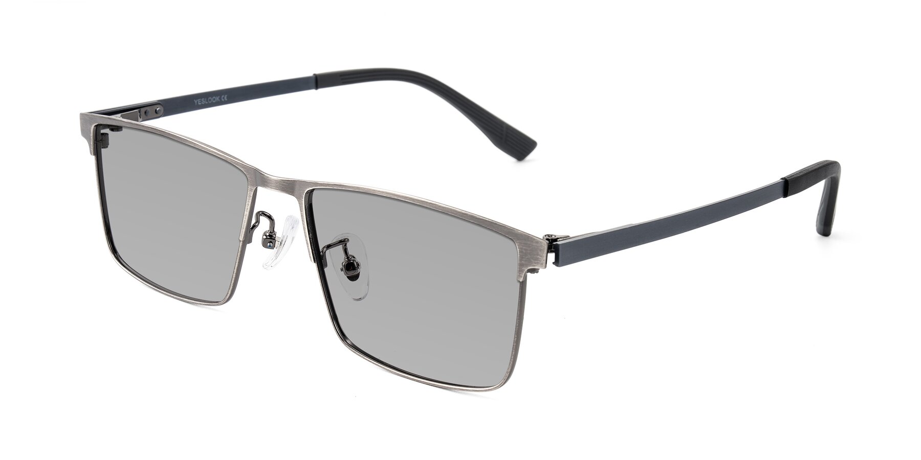 Angle of Leeth in Brushed Silver with Light Gray Tinted Lenses