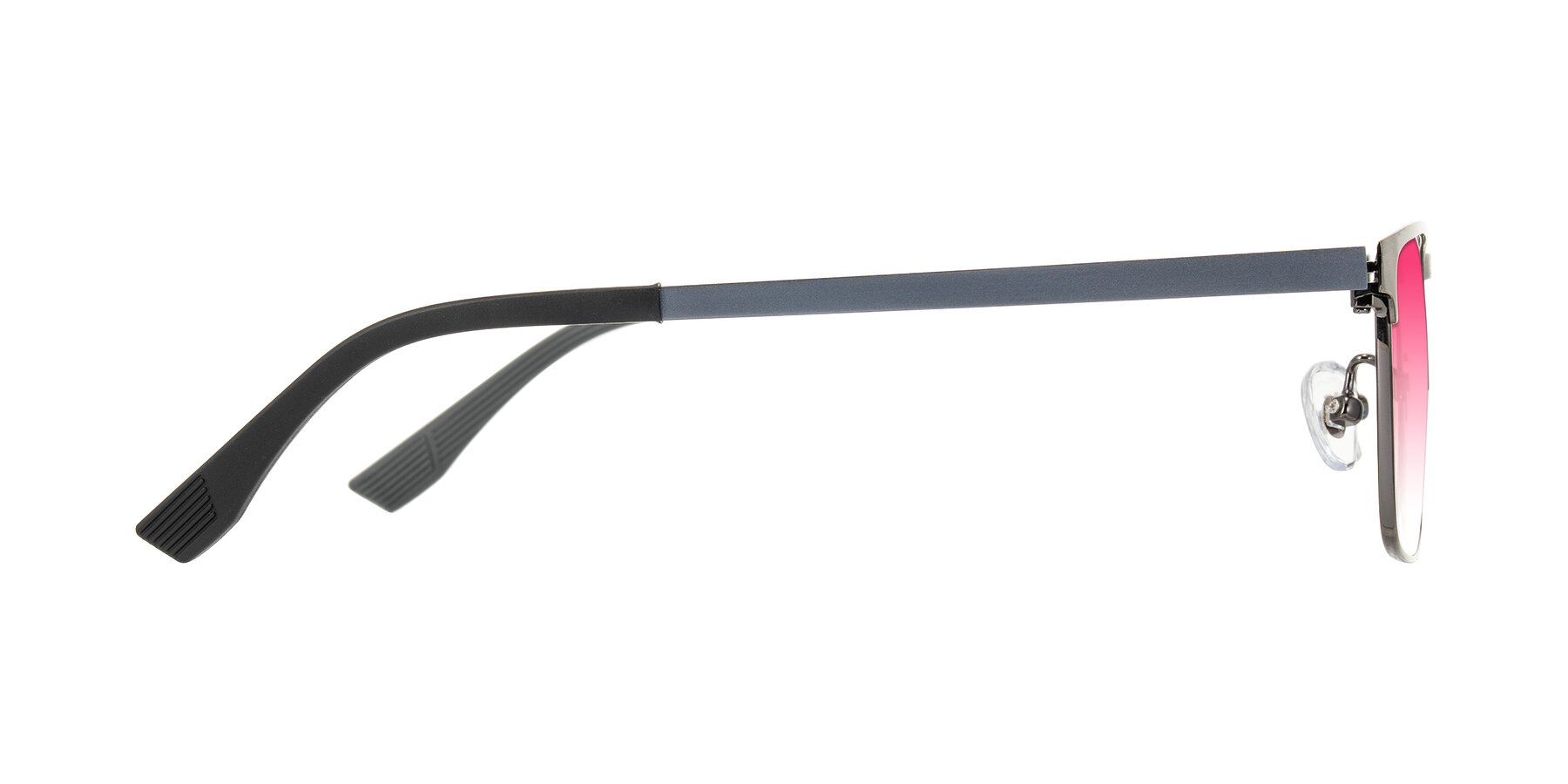 Side of Leeth in Brushed Silver with Pink Gradient Lenses