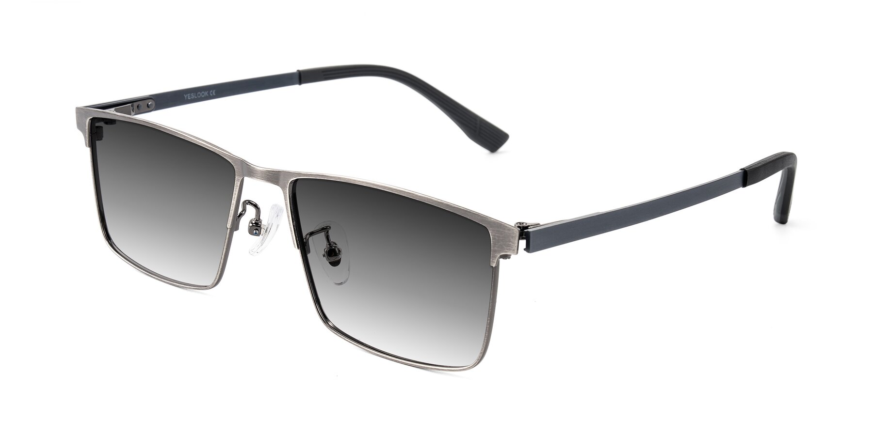 Angle of Leeth in Brushed Silver with Gray Gradient Lenses