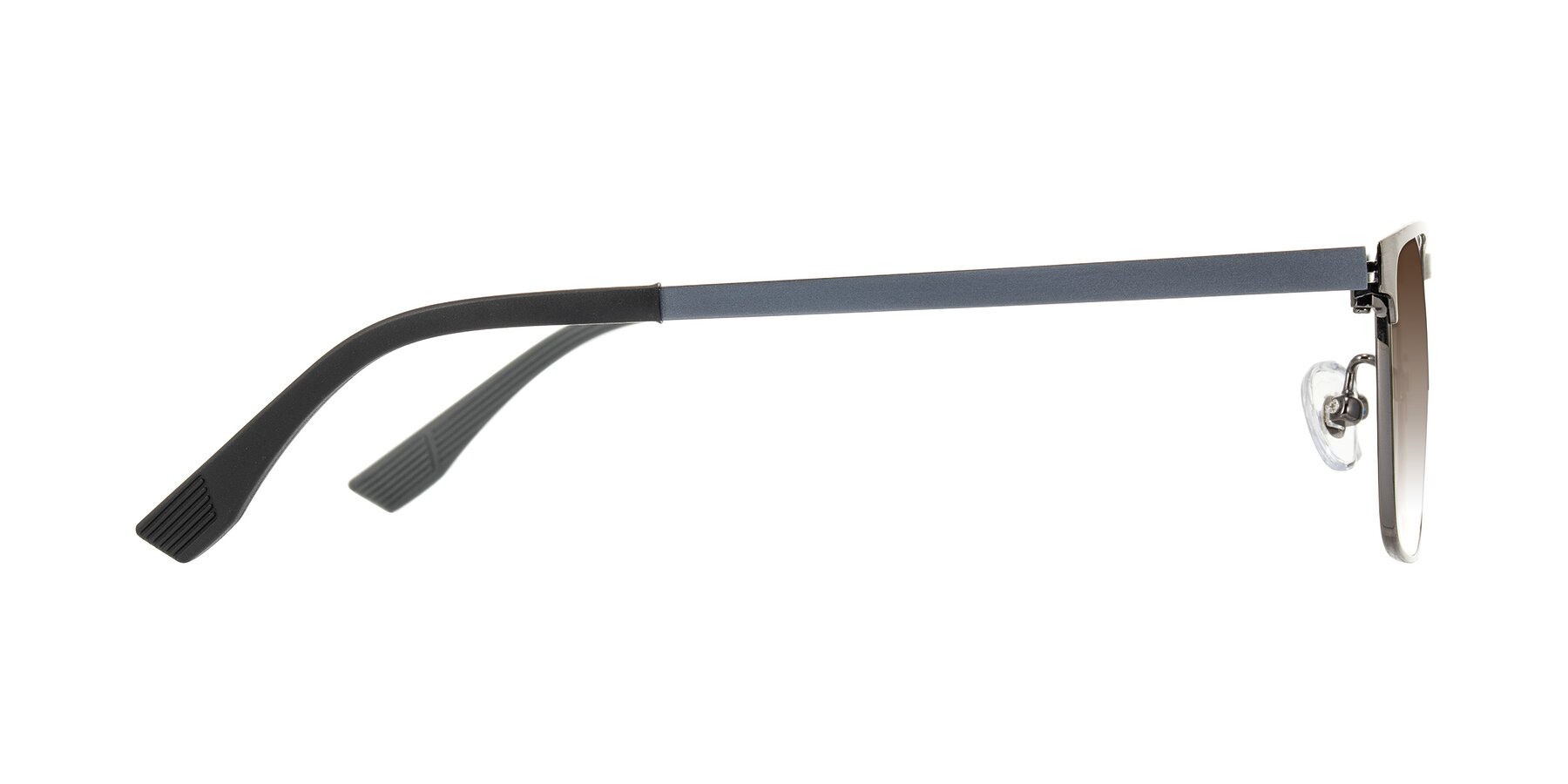 Side of Leeth in Brushed Silver with Brown Gradient Lenses