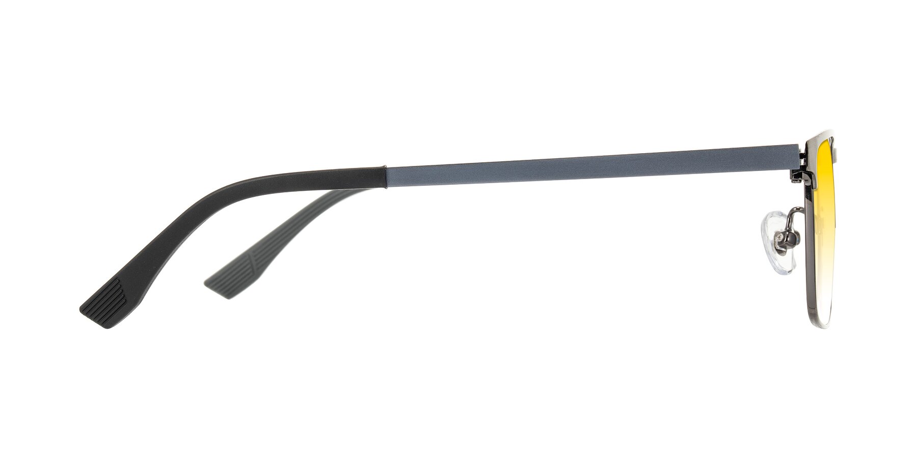 Side of Leeth in Brushed Silver with Yellow Gradient Lenses