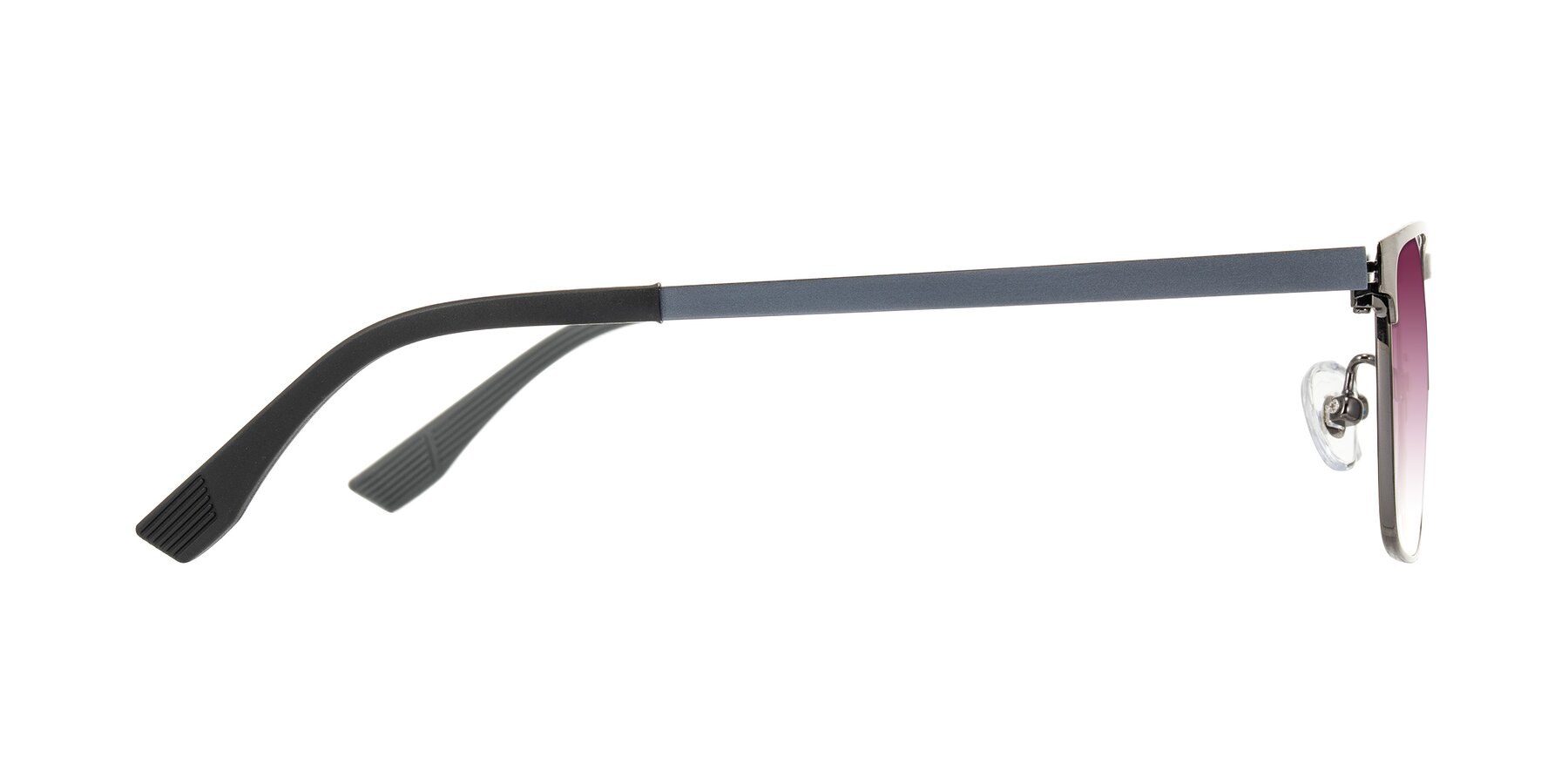 Side of Leeth in Brushed Silver with Wine Gradient Lenses
